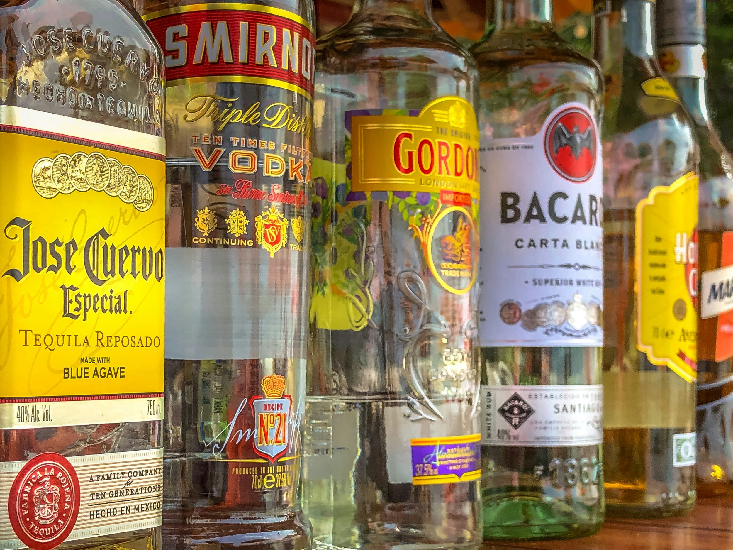 Tequila, Vodka, Gin, Whiskey, Rum