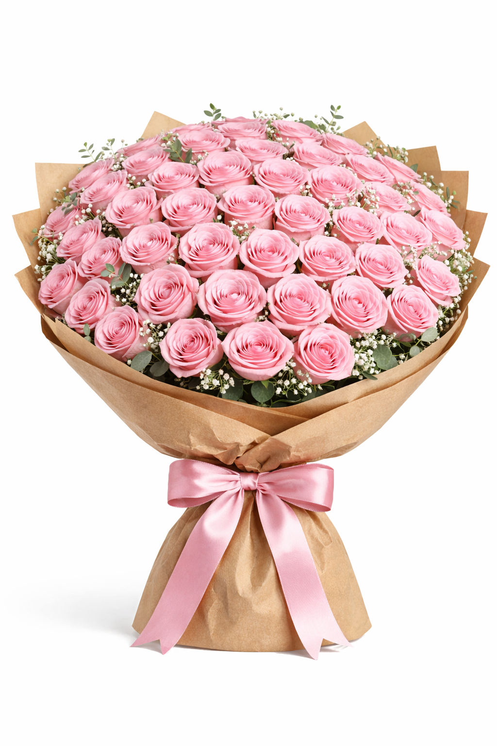 60 PINK ROSE BUNCH