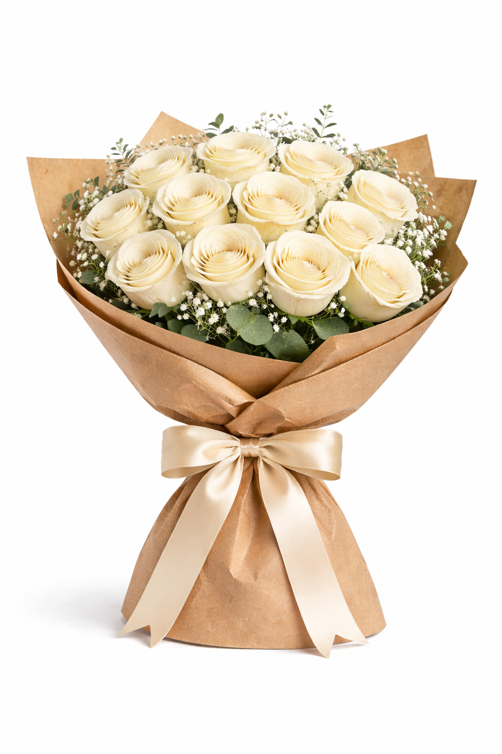 12 CREAM ROSE BUNCH