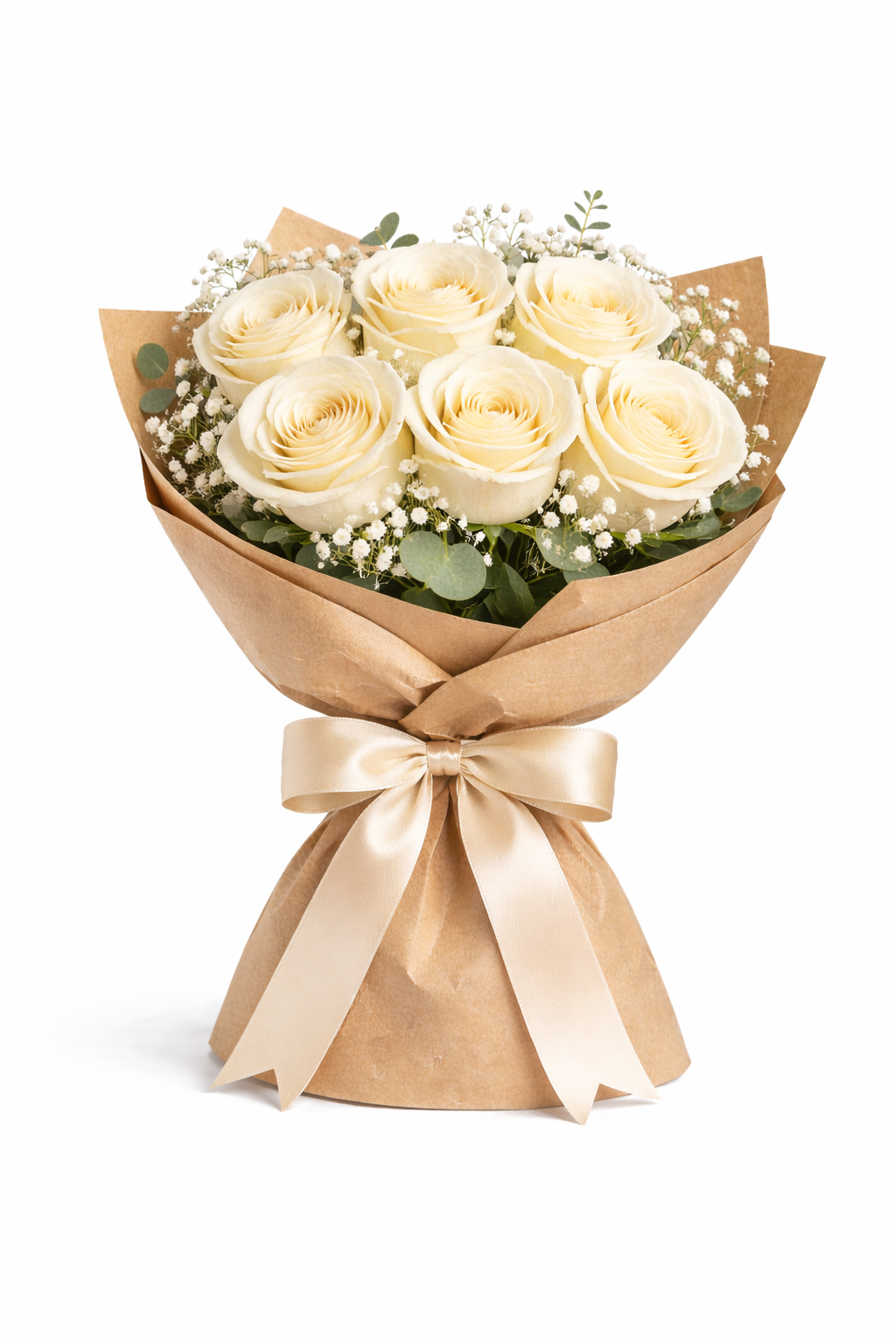 6 CREAM ROSE BUNCH