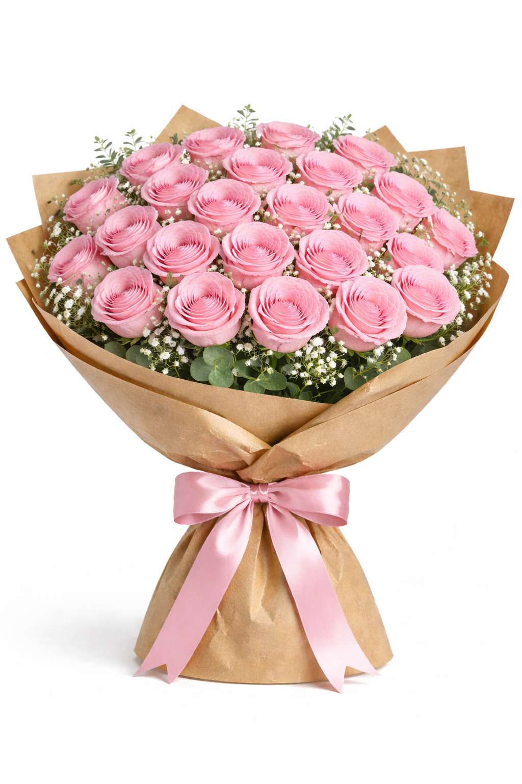 24 PINK ROSE BUNCH