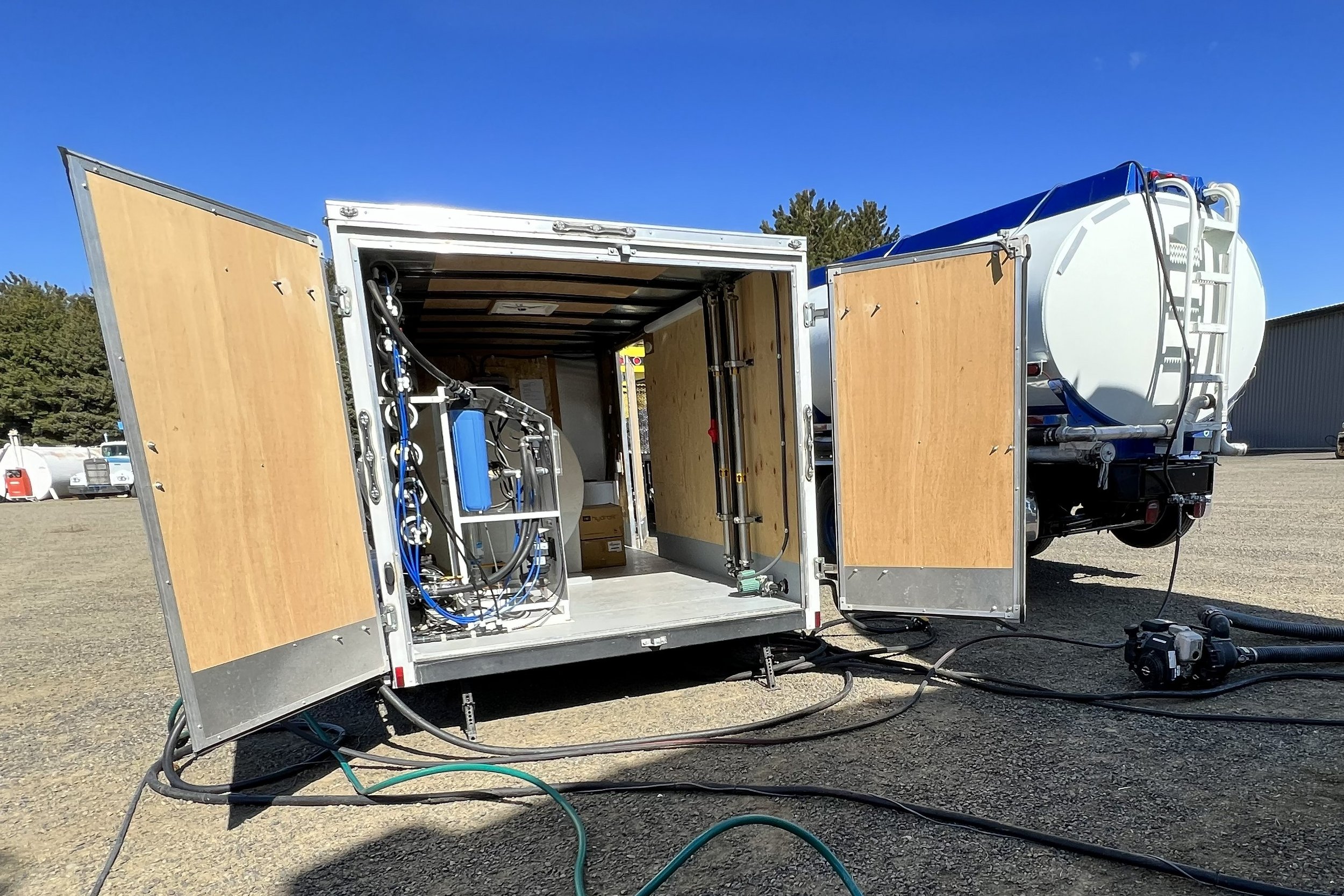 Agriculture water system installed in a mobile trailer for easy use