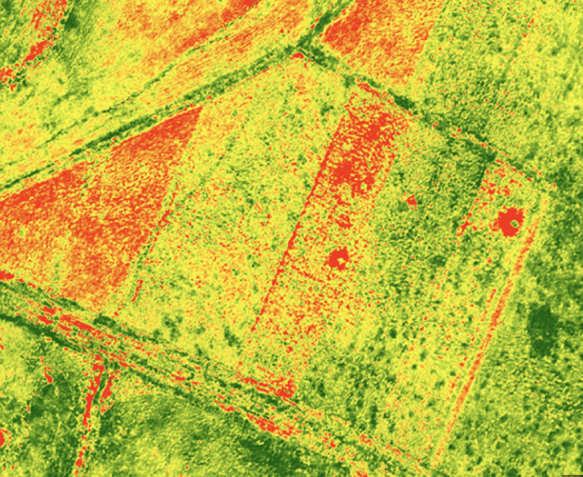 Aerial NDVI map showing crop variability