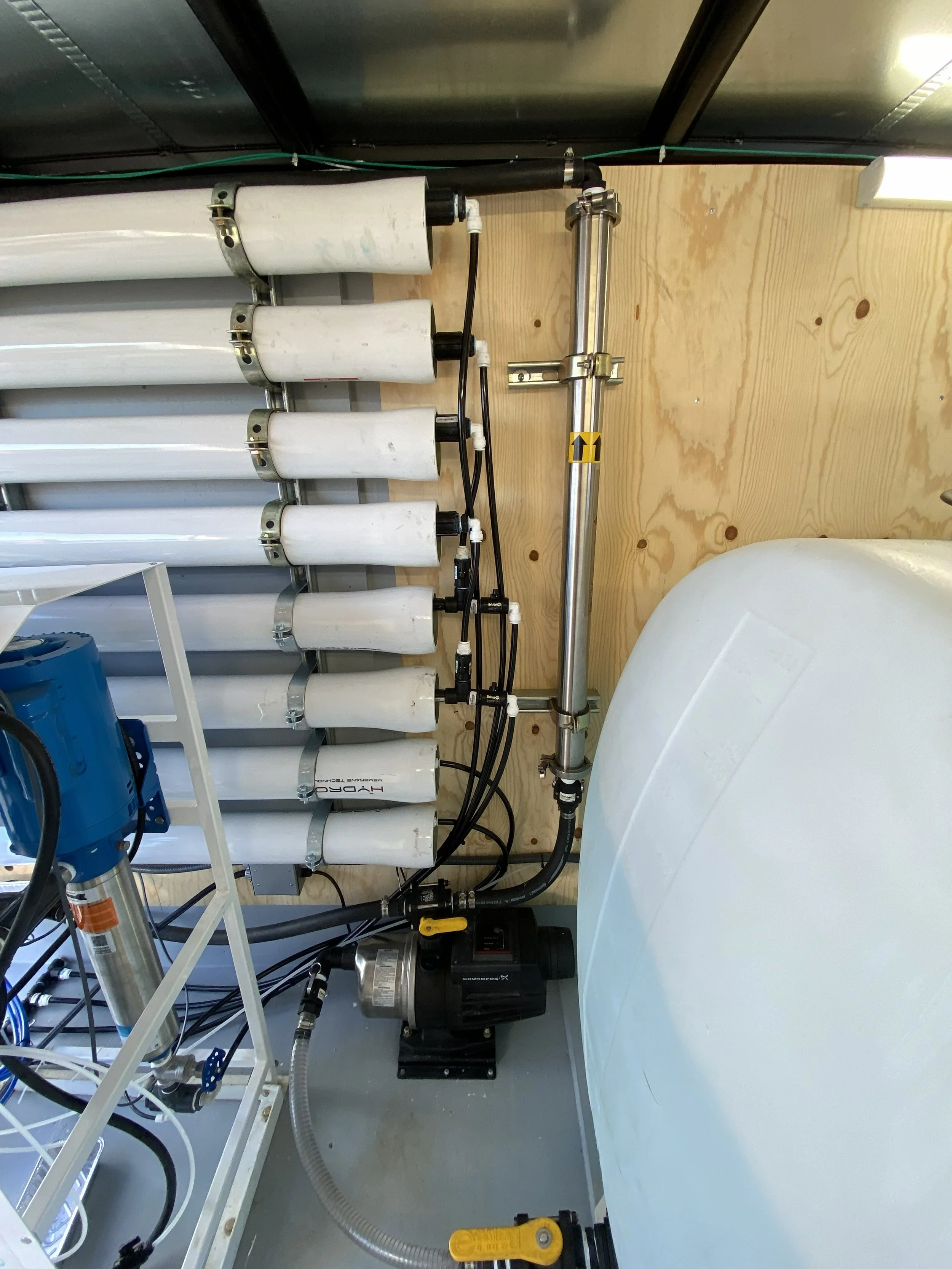 Close up of water system installation