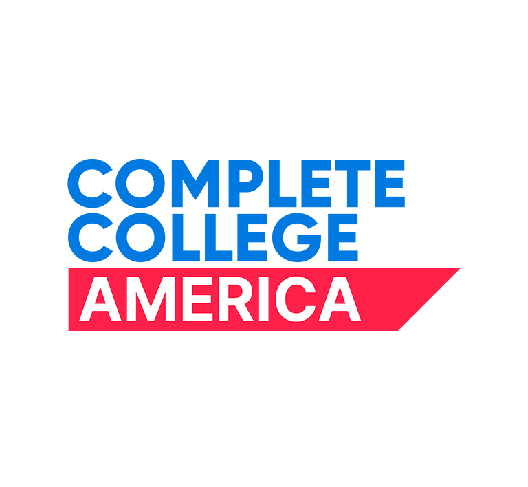 Complete College America logo with text in blue and red