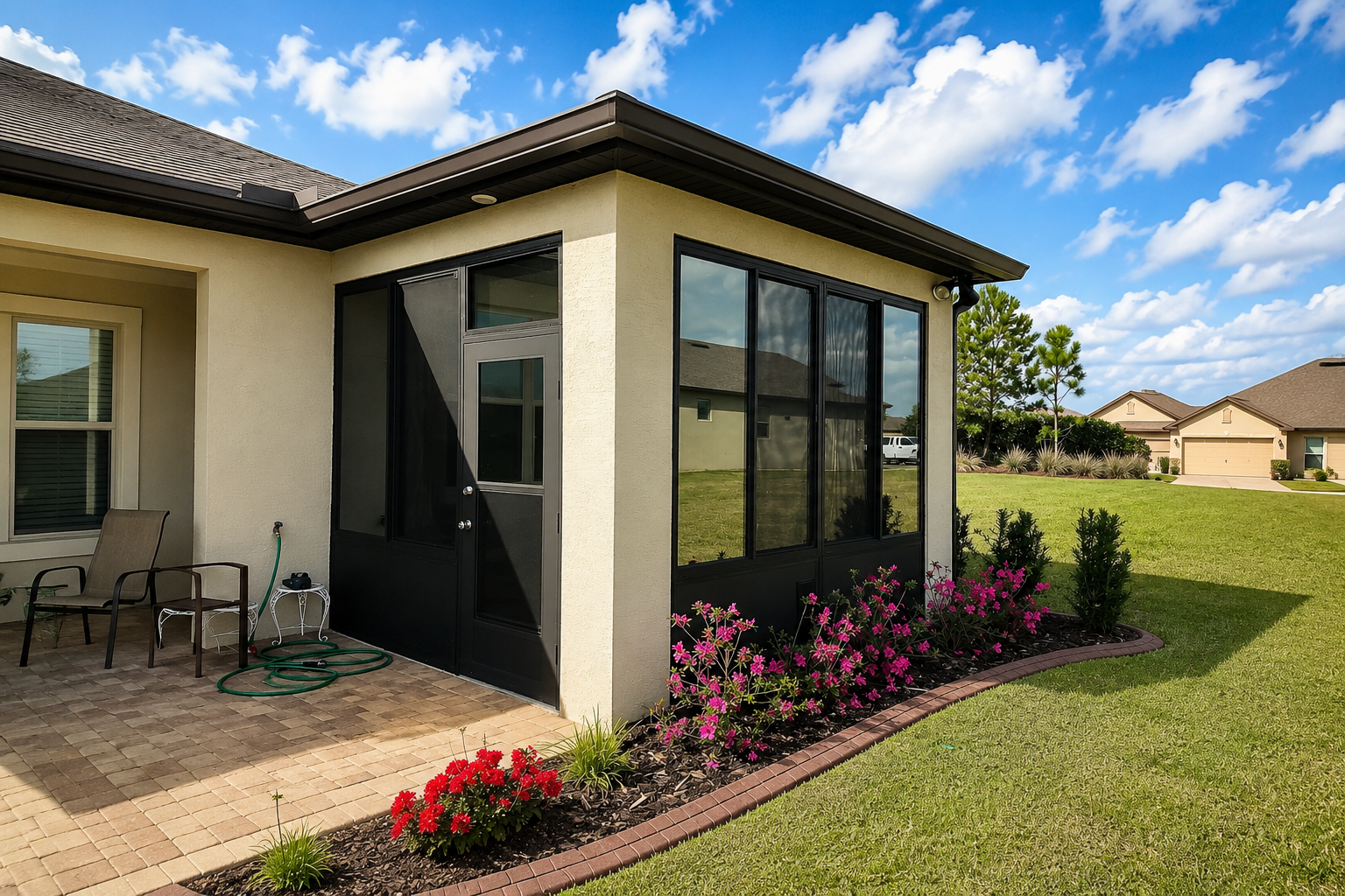 Sunny suburban backyard with screened patio(1).png