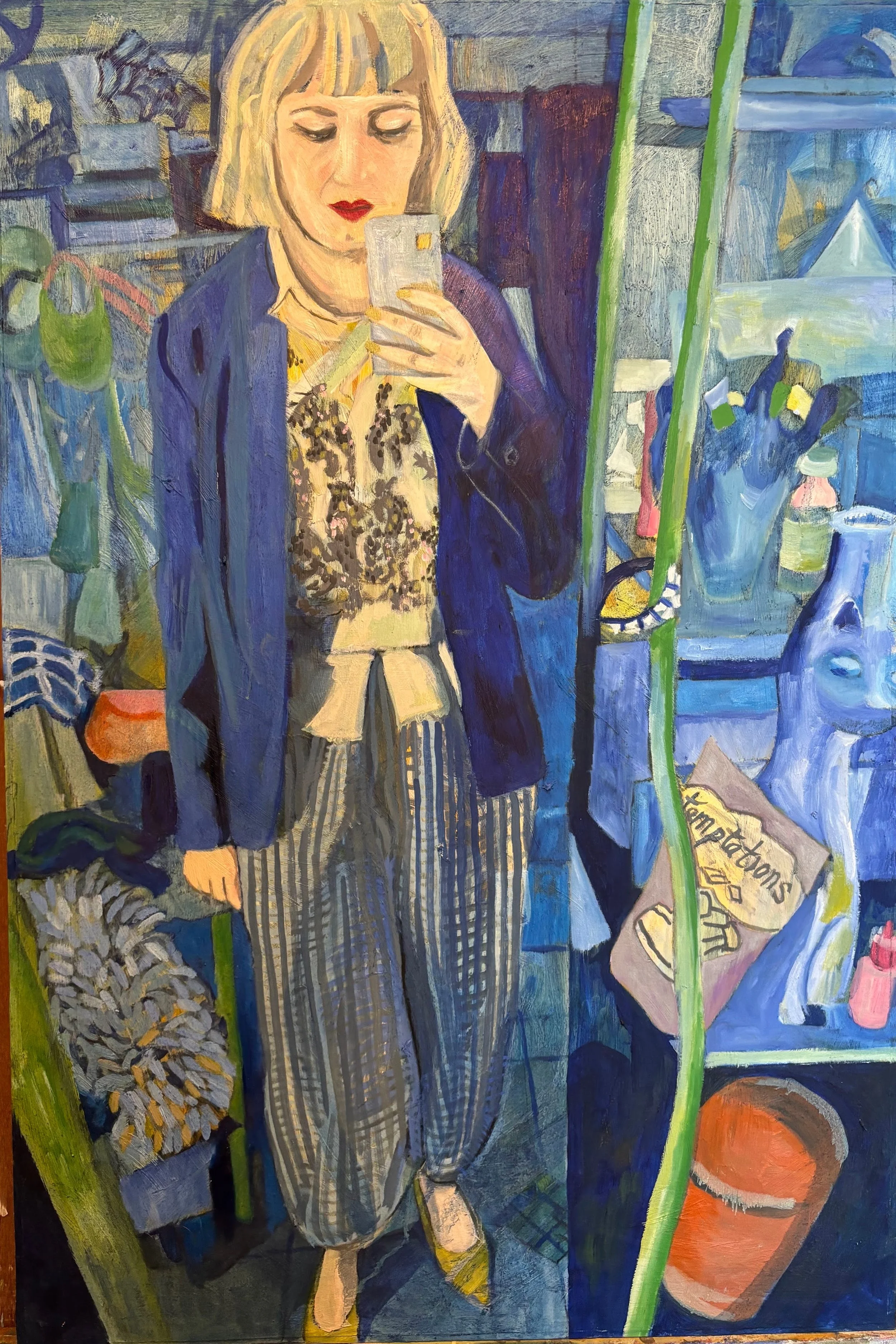 That other world is very close to our real life (Temptations) (2023-24) Oil on sized muslin. 24 x 36 in. 