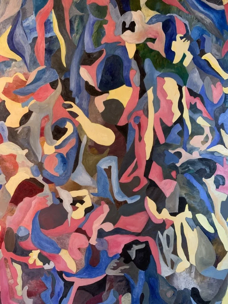 
To speak her name is to call up pictures of people and places (Pontormo Abstraction) (2021) Oil on wood panel. 36 x 48 in.