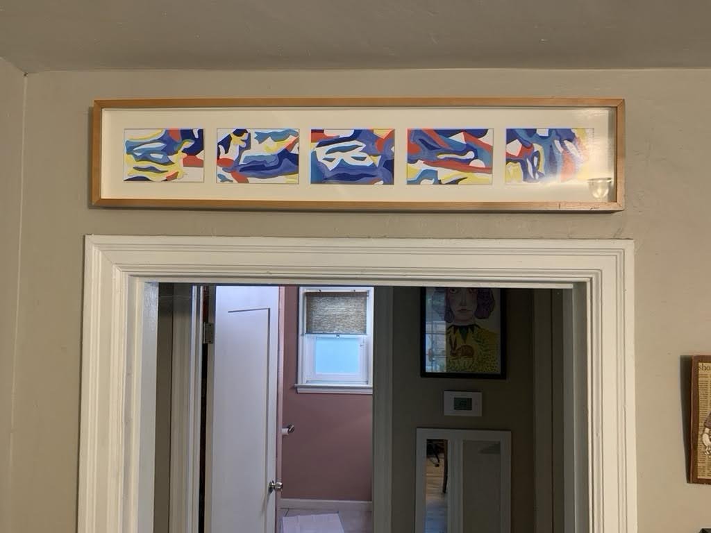 Pontormo abstraction forms (6, 4 x 6 in. each) Gouache on card stock.