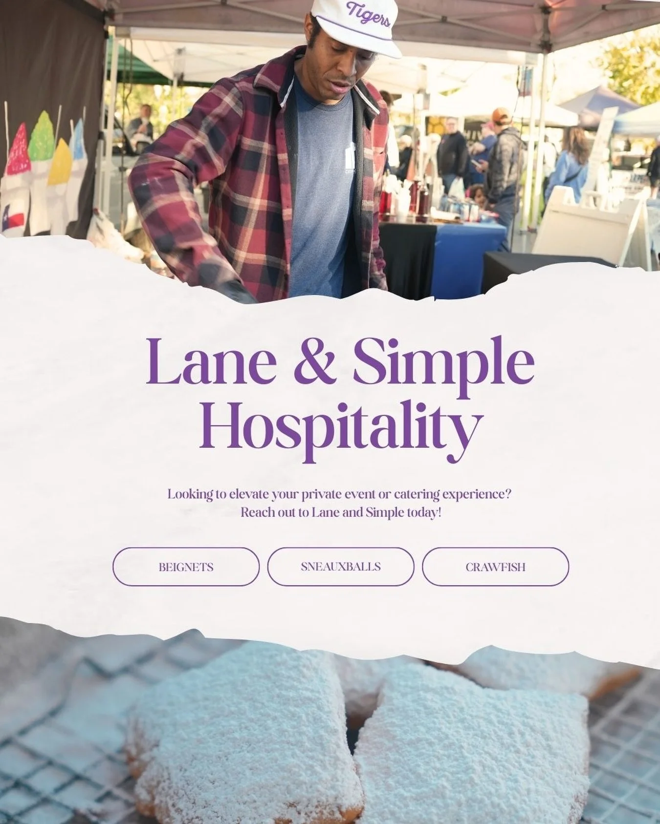 Howdy!

As spring kicks off, we&rsquo;d love to be a part of your events! From delicious beignets to crawfish and refreshing sneauxballs, we have something for everyone.

Click the link in our bio to book us for your next event!