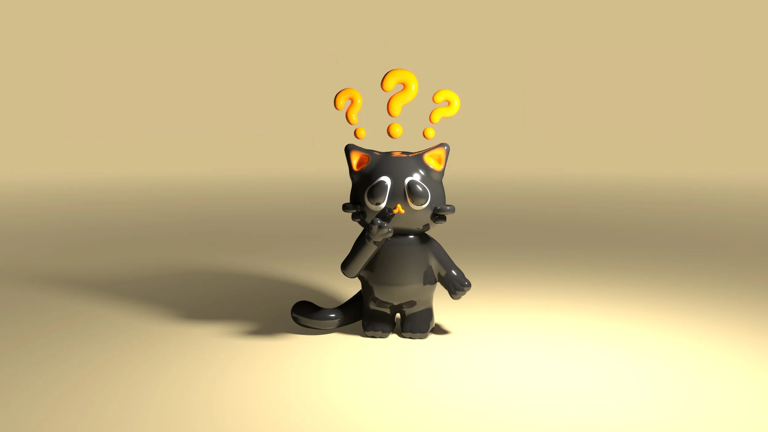 A 3D Womp design of the character Binki the cat.