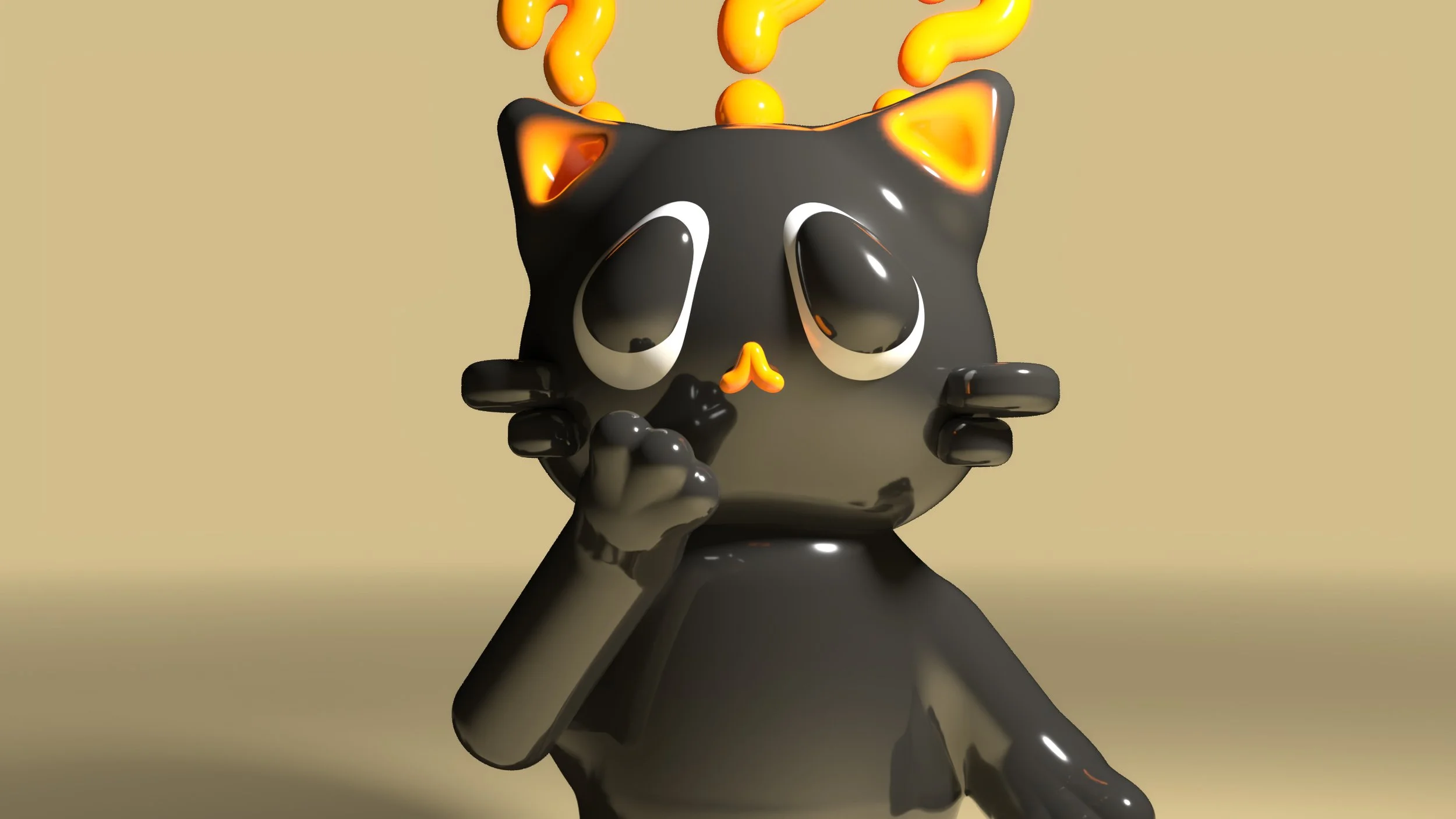 A 3D Womp design of the character Binki the cat.