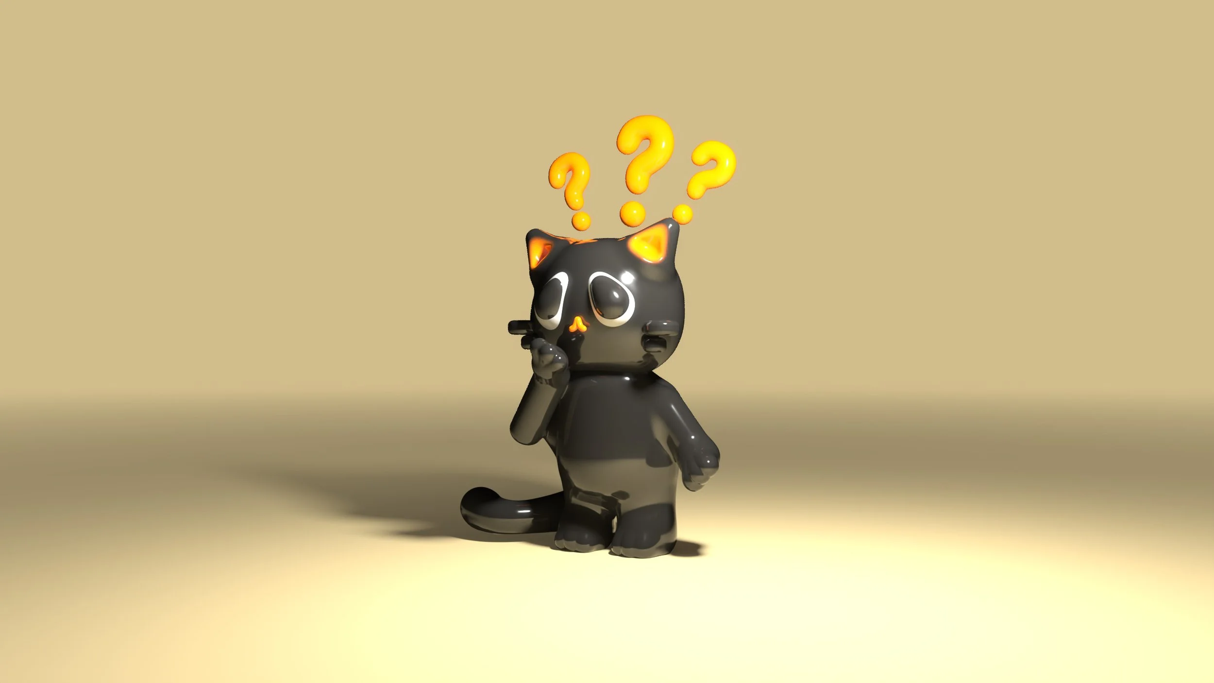 A 3D Womp design of the character Binki the cat.