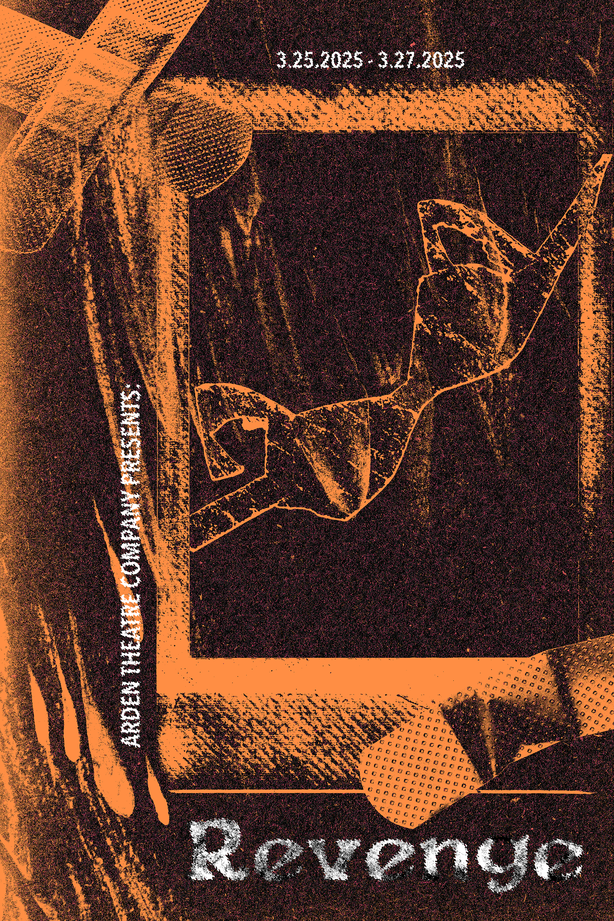 Promotional poster featuring a stylistic bra, with dates 3.25.2025 to 3.27.2025 at the top, the word "Revenge" at the bottom, and additional text "A Night With the Community" on the side.