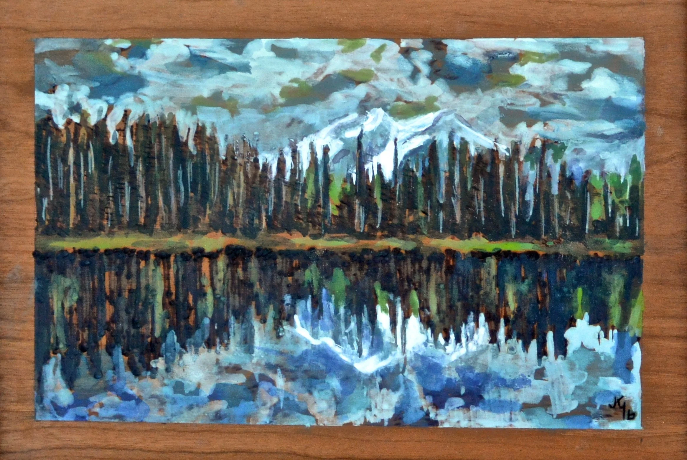 Sprague Lake, Rocky Mountain National Park. Estes Park, Colorado. Woodburning and gouache. 12.5" x 9.5".

Original: Sold I Prints: Not Available
