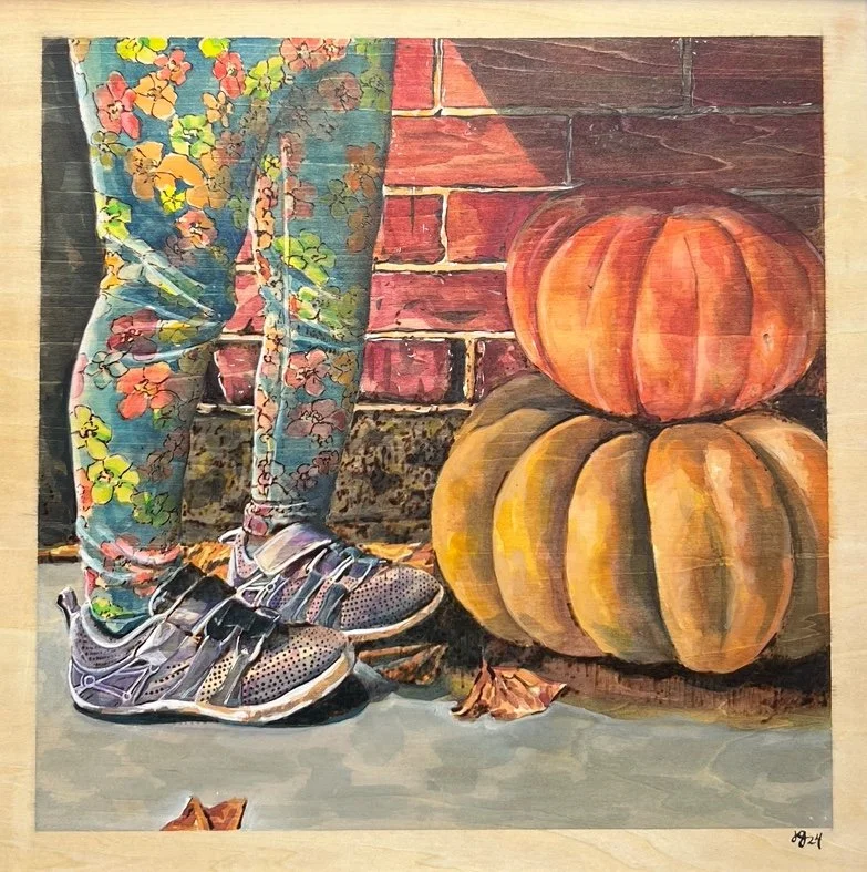 Starts and Stops. Woodburning and gouache. 20.75 x 20.75” framed. Handmade walnut frame by Evan H. Germann. 

Original: $1400 I Prints: Available