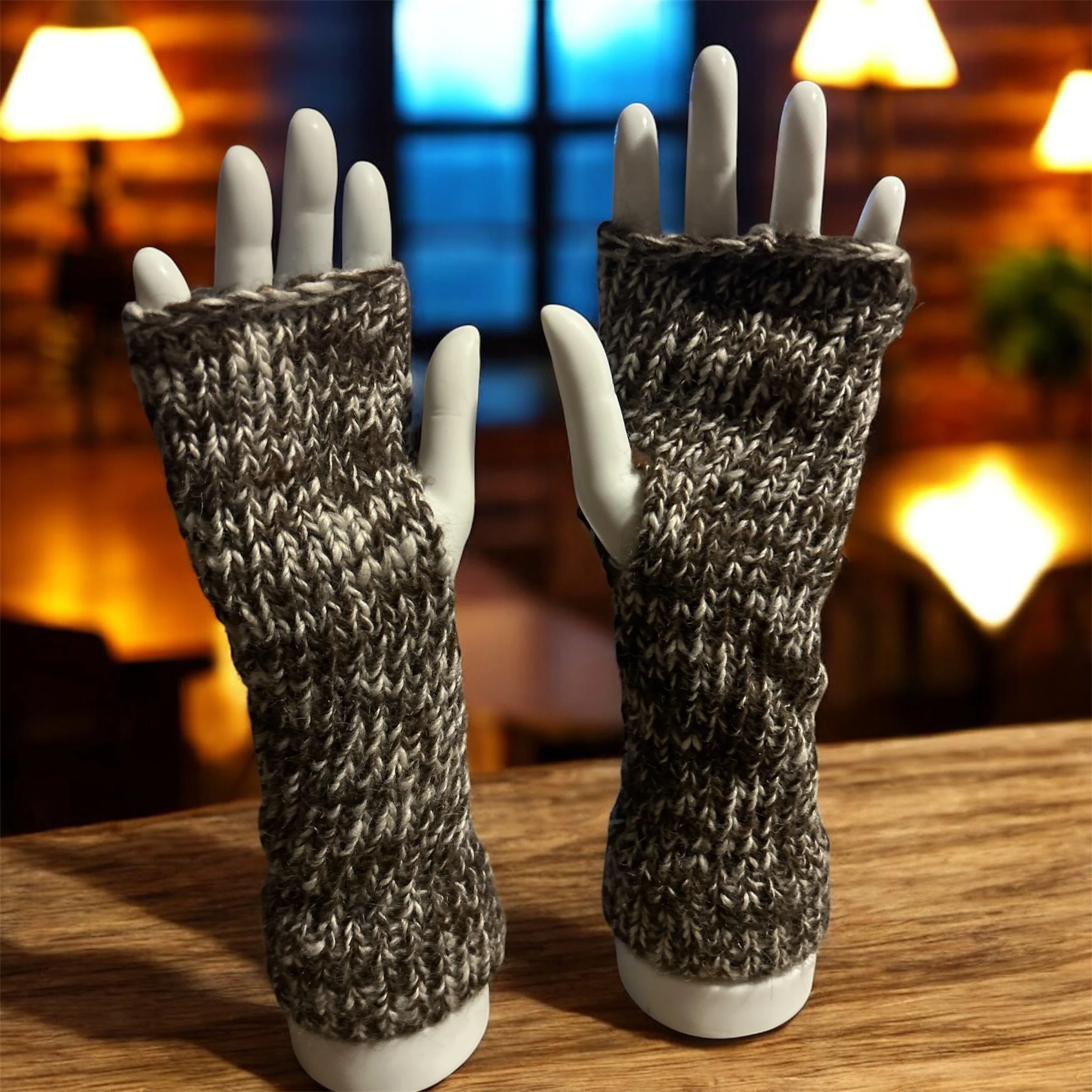 Alpaca Mohair Fingerless Gloves