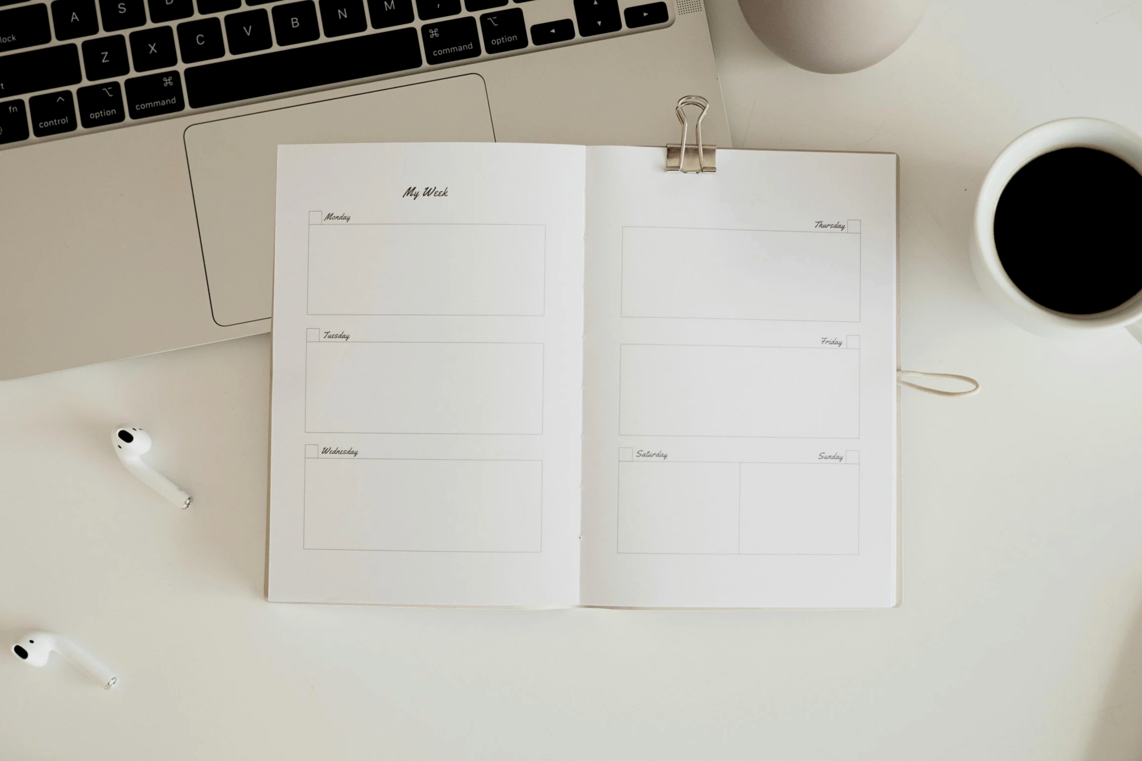 Wedding planning workspace used to organise timelines and preparation