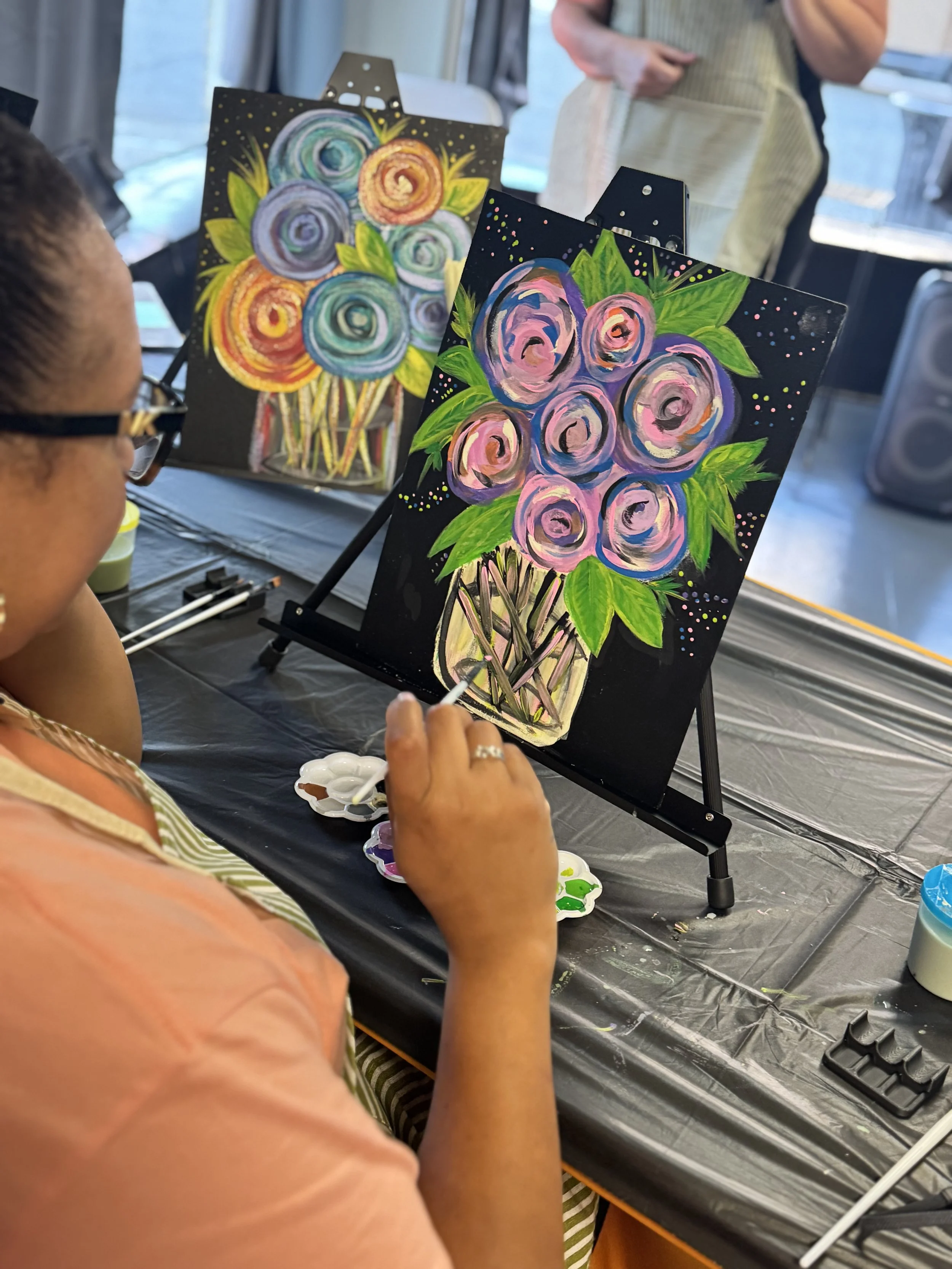 Adding finishing touches- Paint n pop  