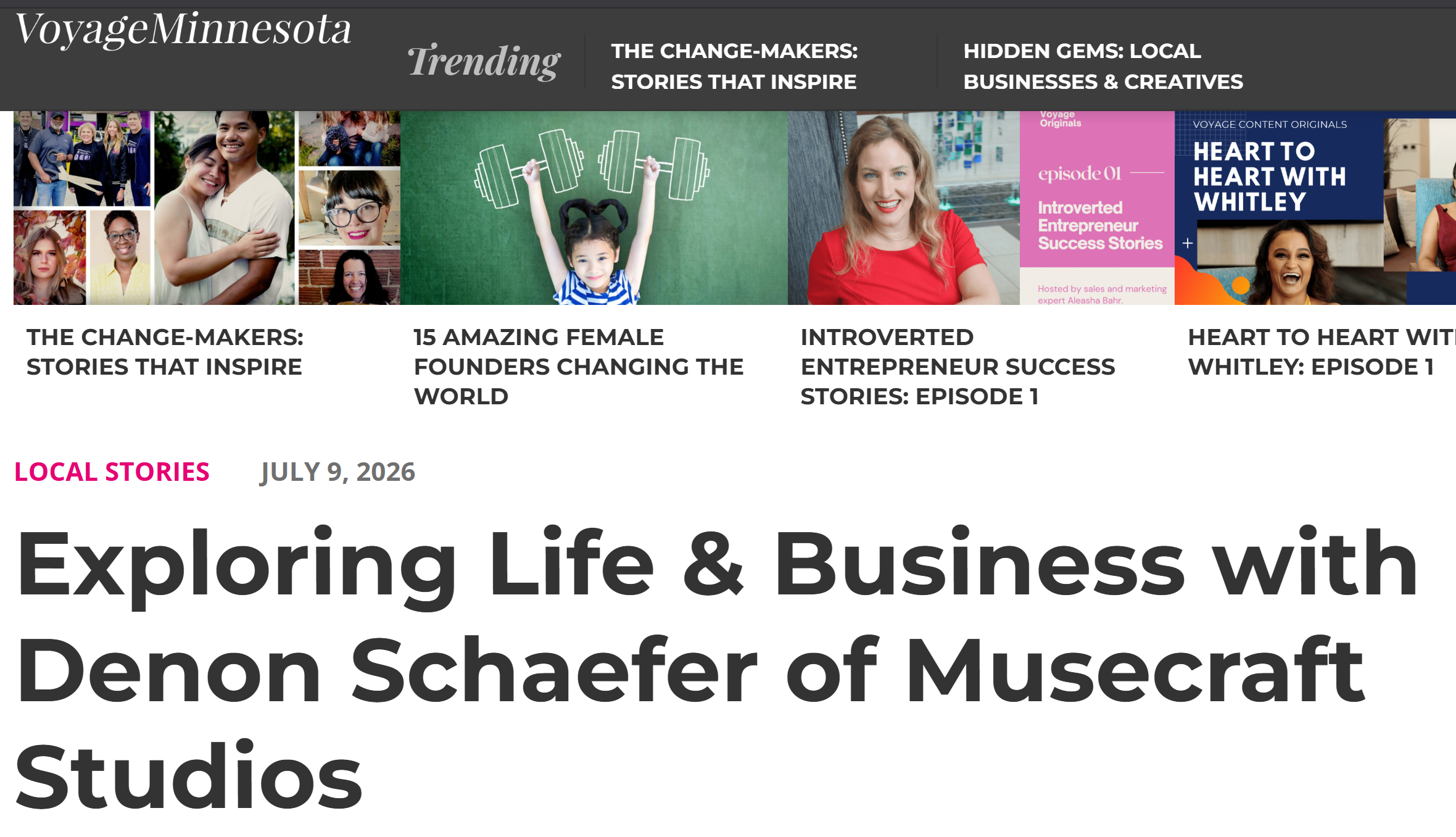 Featured in Voyage Magazine