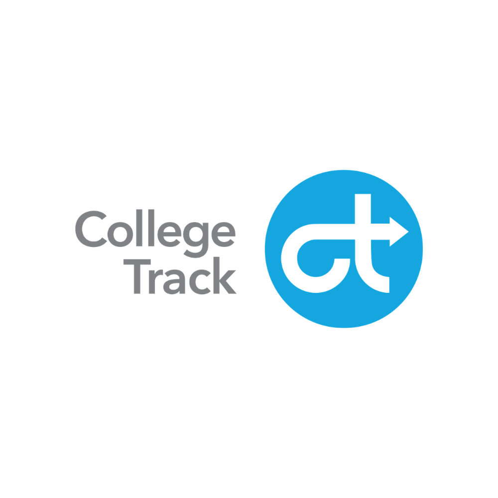 College Track logo featuring a blue circle with a stylized white 'ct' and a right-pointing arrow.