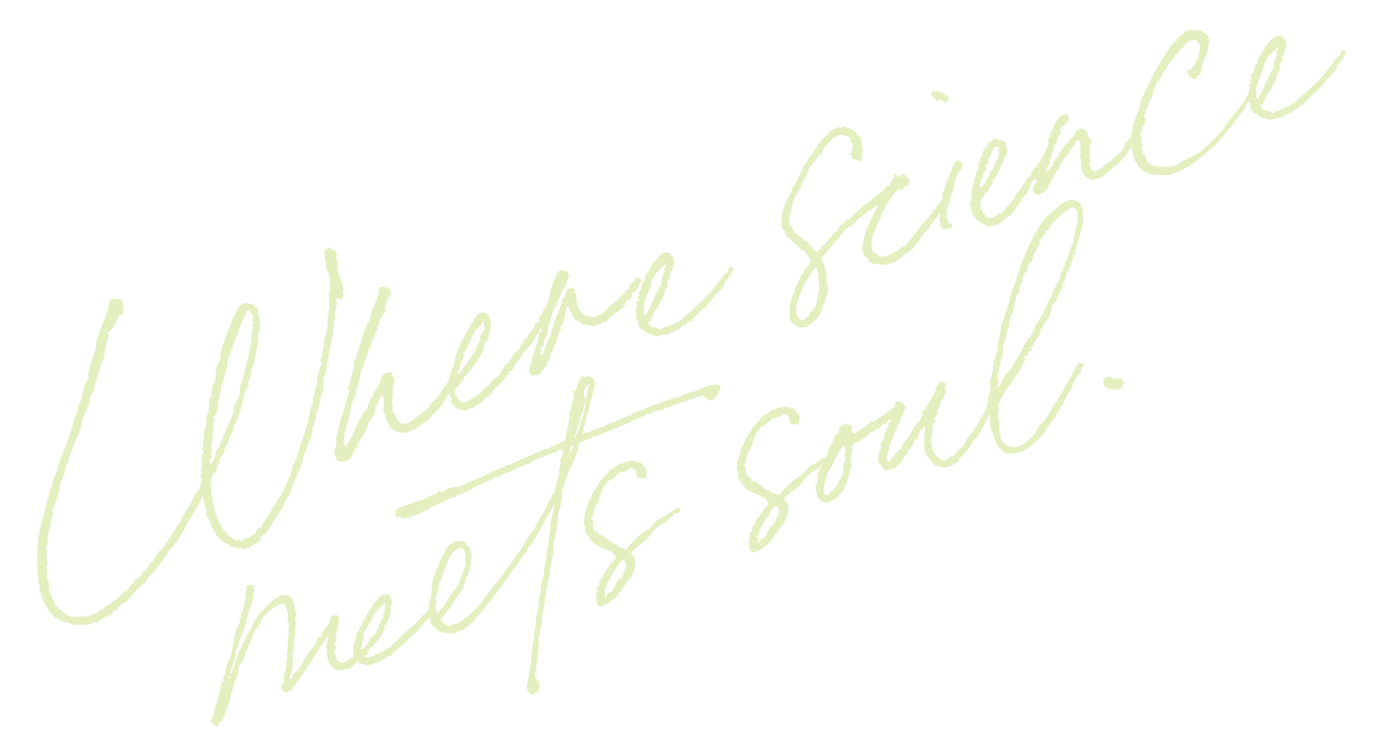 Handwritten quote in light green script: 'All then are peaceful souls'.