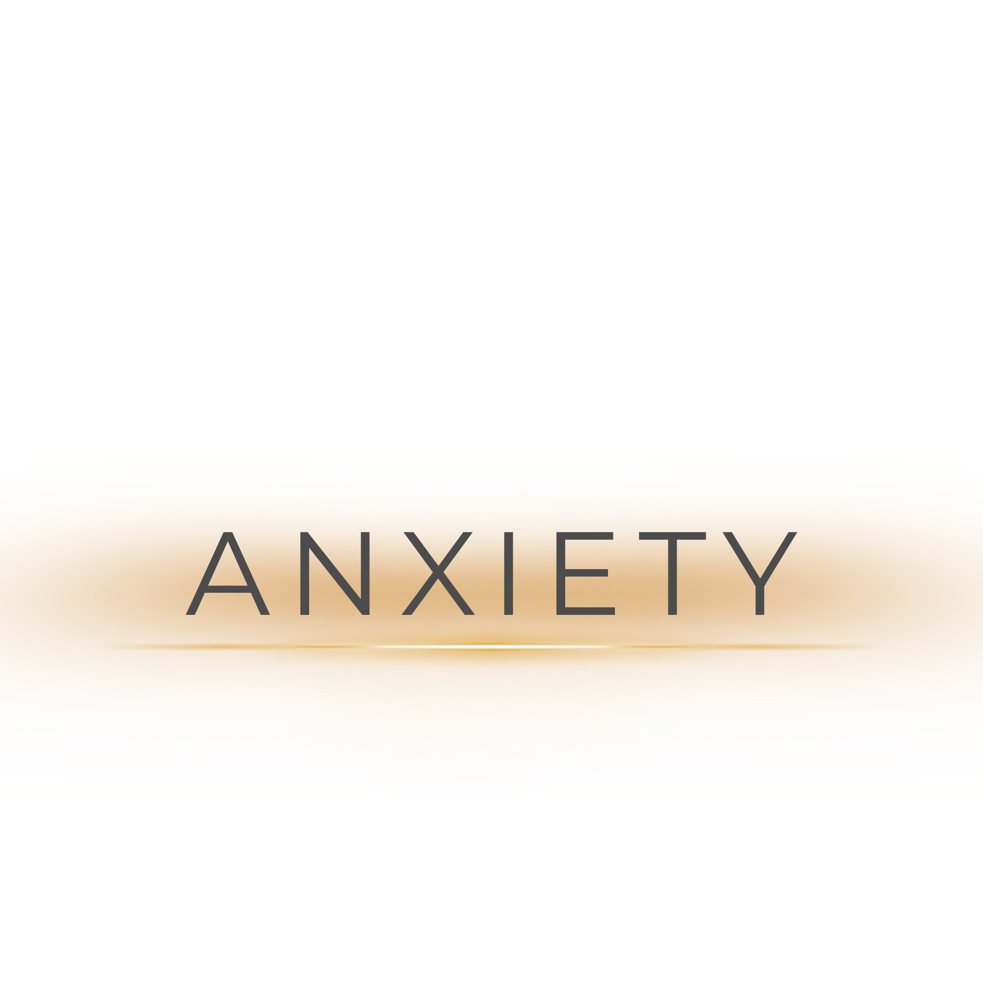 Text overlay reading 'ANXIETY' over a blurred, distorted background with yellow and pink hues.