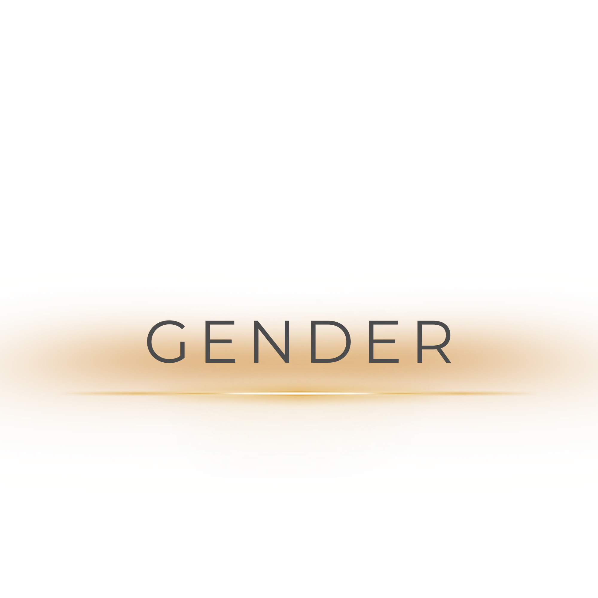 A digital illustration with the word 'GENDER' over a blurred, abstract background in warm tones of pink, beige, and yellow.