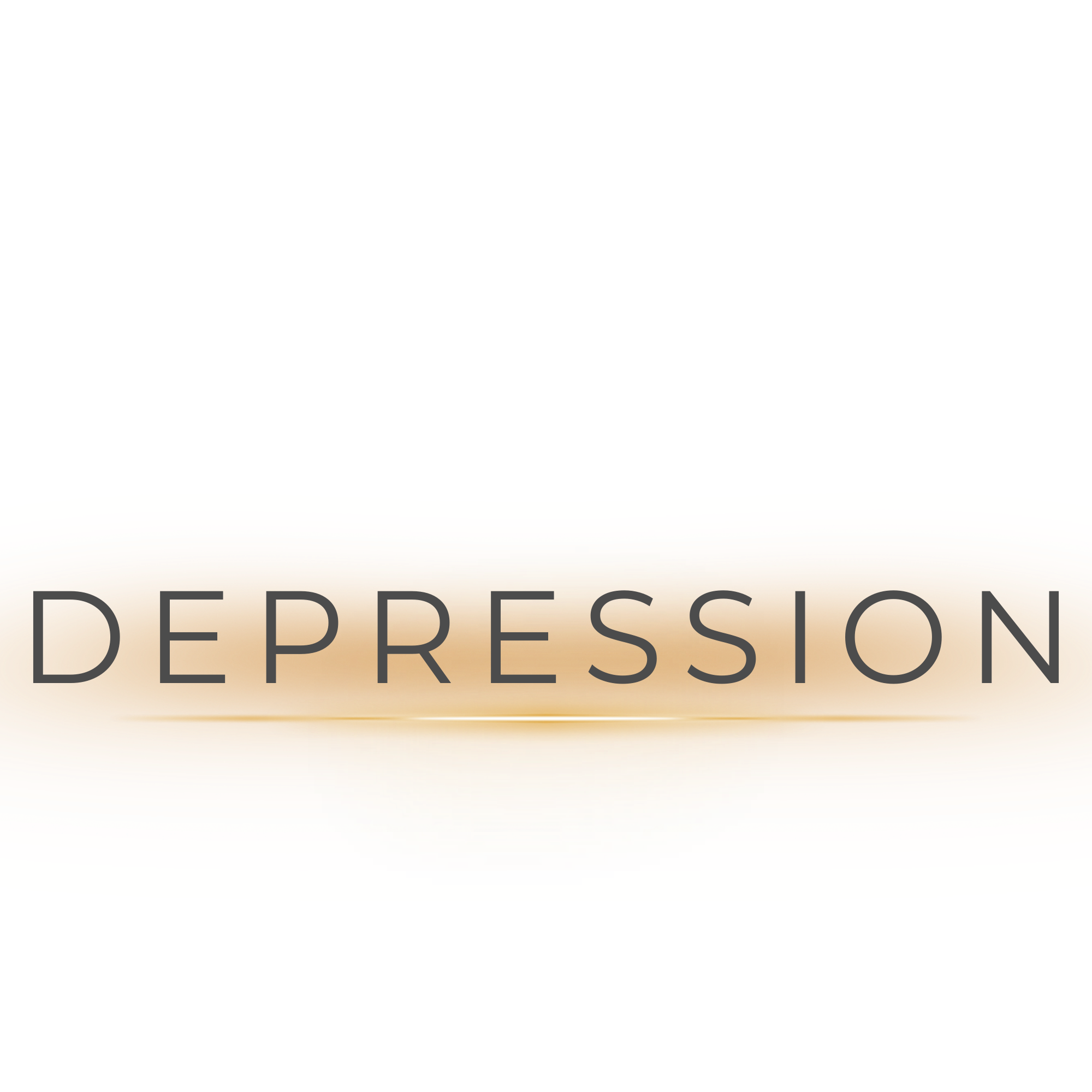 The word "DEPRESSION" in dark gray text on a distorted odd-colored background with shades of beige, pink, and yellow.