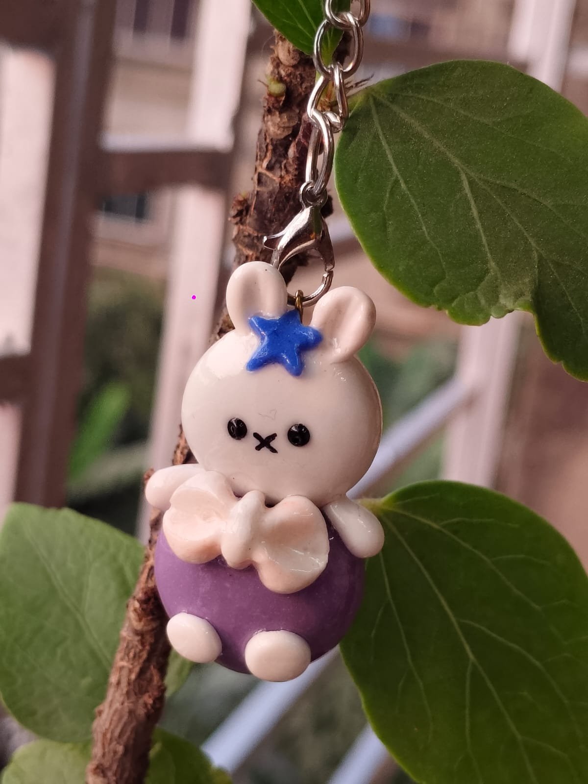 Blue star Bunny Keychain