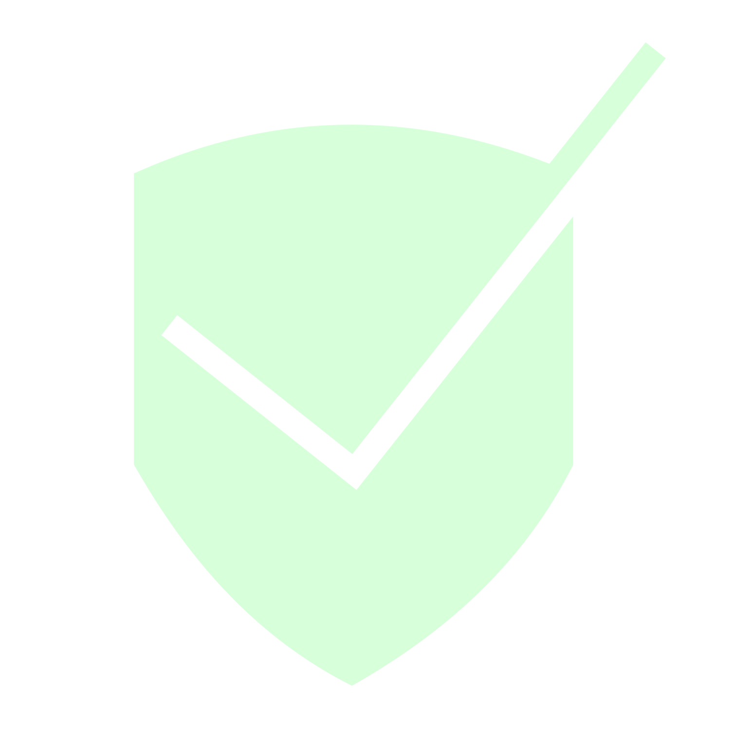 A black and green illustration of a shield with a checkmark inside.