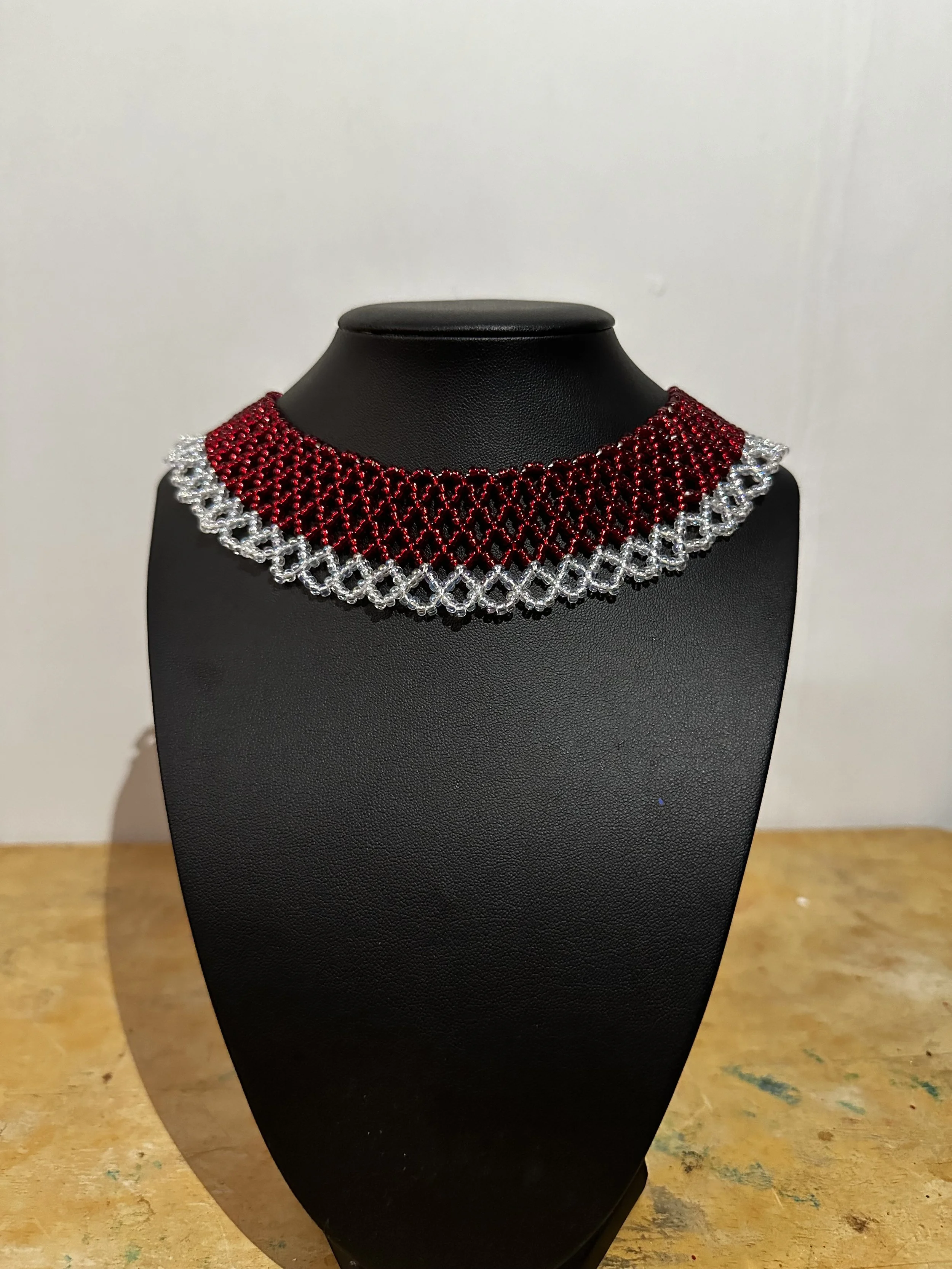Woven Scalloped Seed Bead Necklace