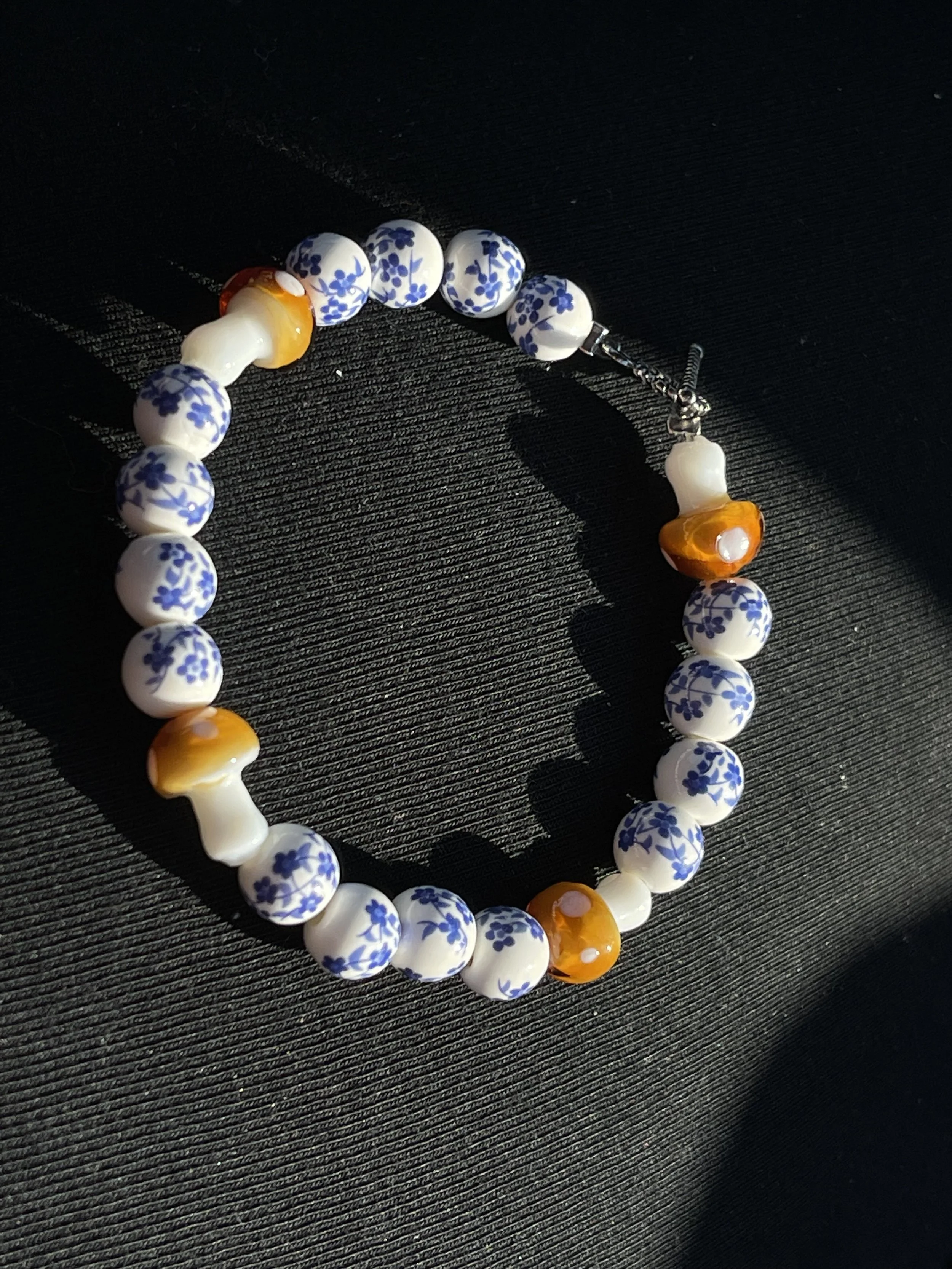Blue Blossom Mushroom Bracelet