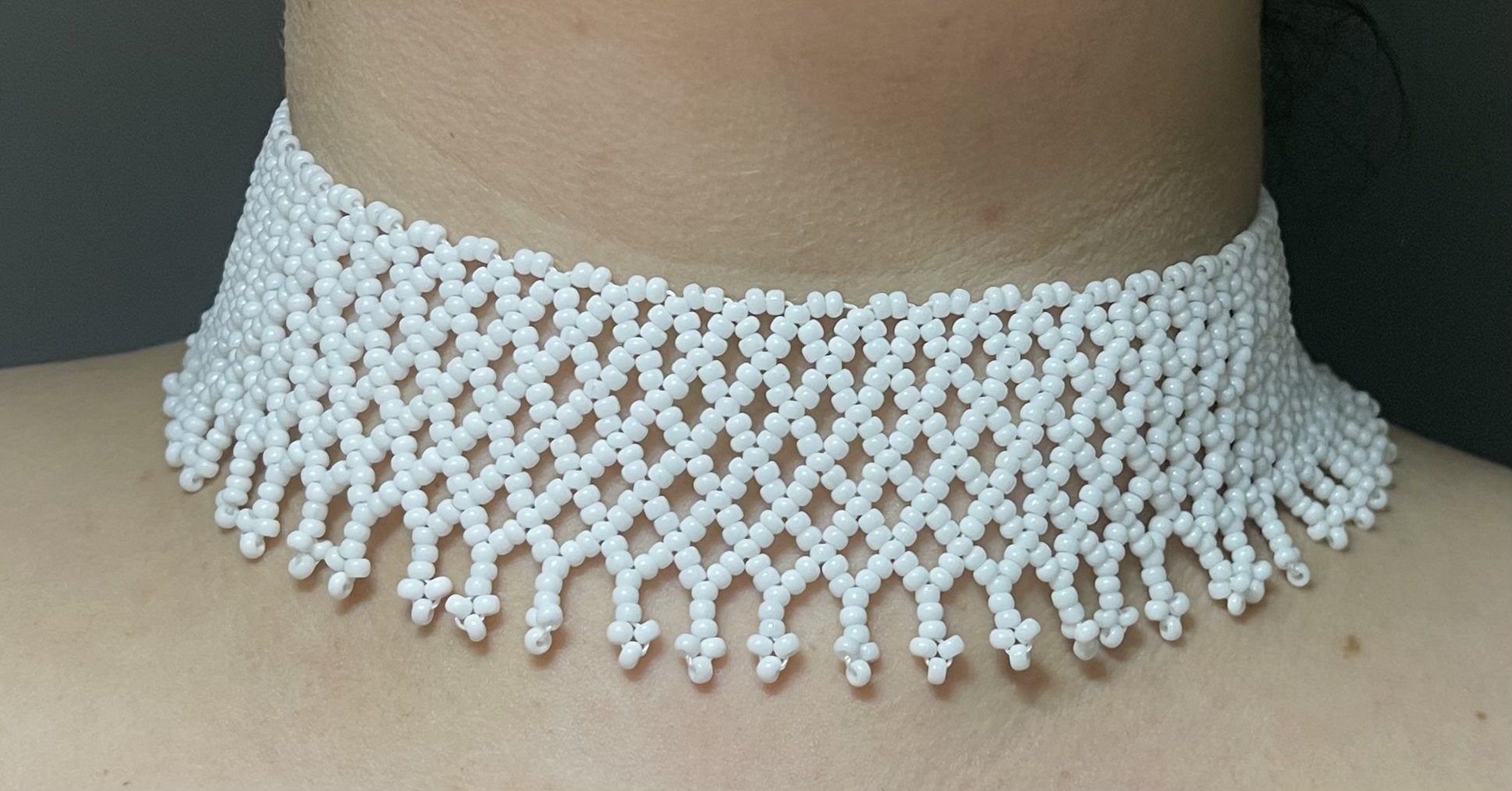 Seed Bead Necklace (little Crosses)