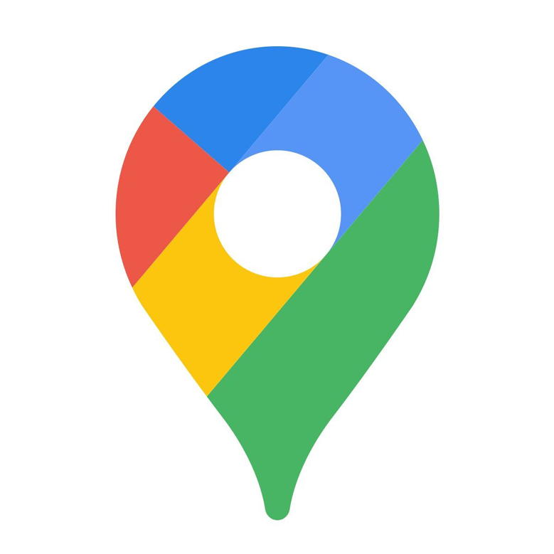 Colorful map pin icon with sections in blue, red, yellow, and green representing a location marker.