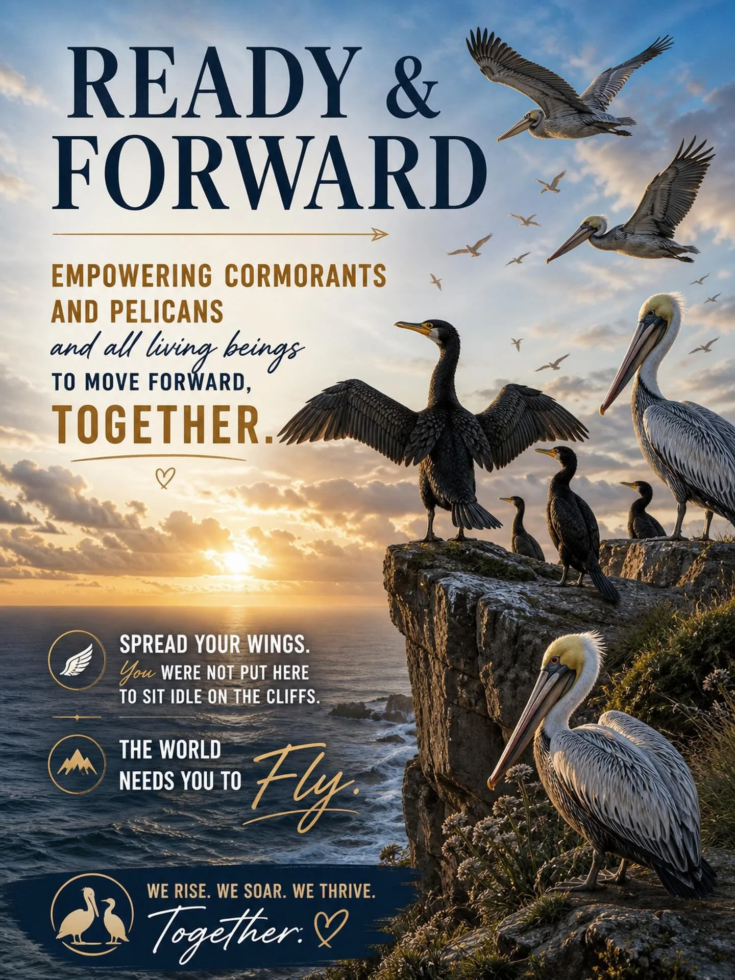 You were never meant to sit on the cliff.

Spread your wings. Move forward. Fly.

Together. 🩵

Tonight we hope you get the chance to rest, recalibrate, and prepare for the week ahead. Tomorrow isn&rsquo;t guaranteed. We choose to act on the opportun