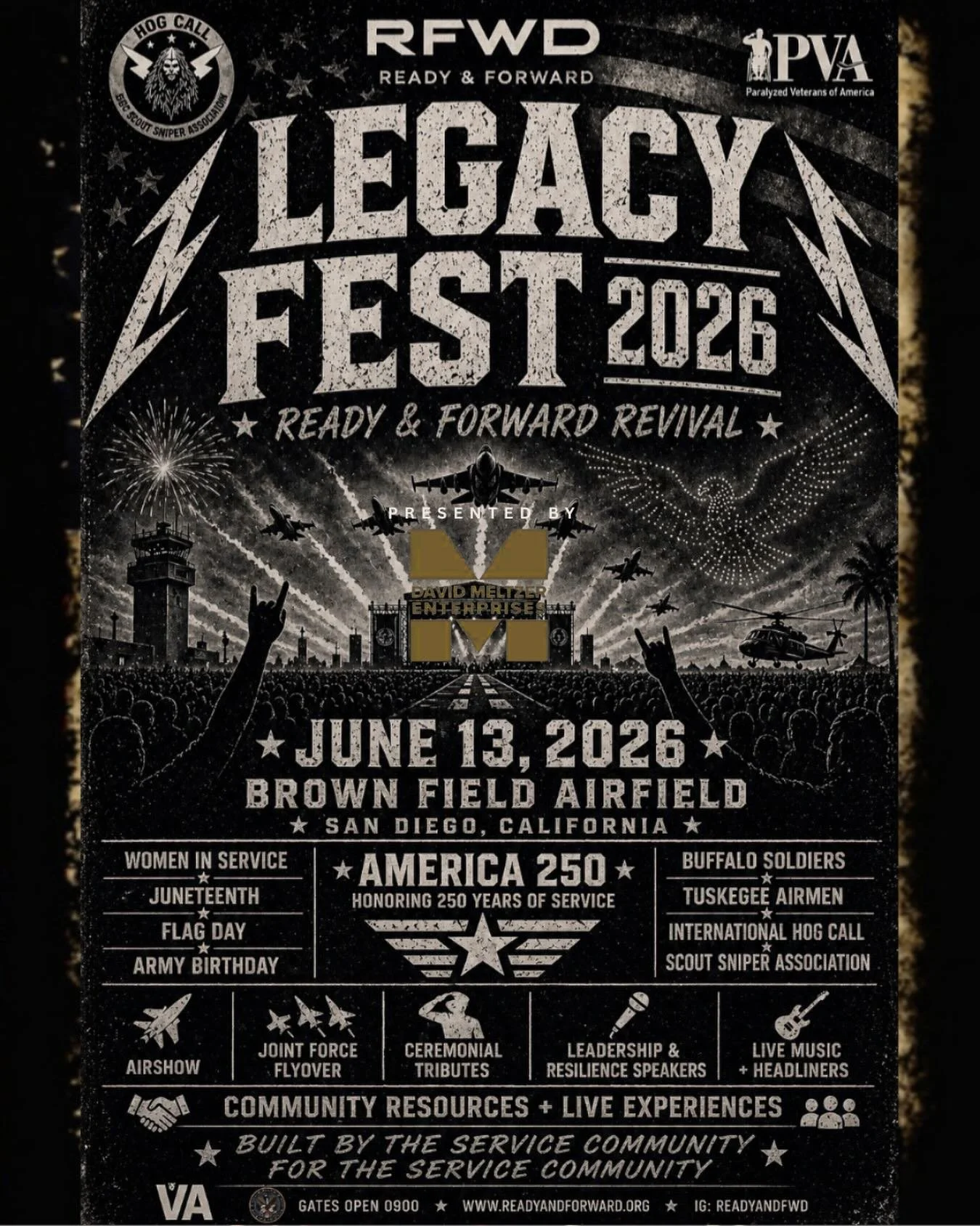 It is with great honor and gratitude that we officially announce David Meltzer Enterprises as the Presenting Sponsor for Legacy Fest USA 2026 and the Ready &amp; Forward Revival. 🇺🇸

What started as a grassroots mission rooted in service, healing, 