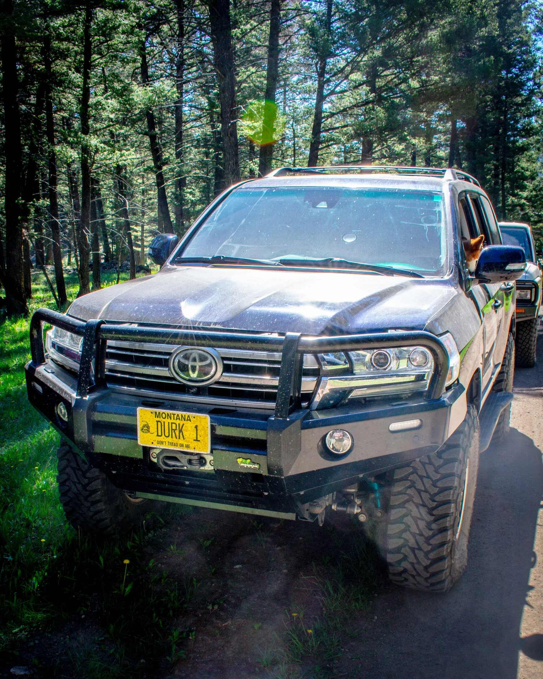 White Toyota Land Cruiser 60 series, front view at the 406 Cruisers public-land cleanup