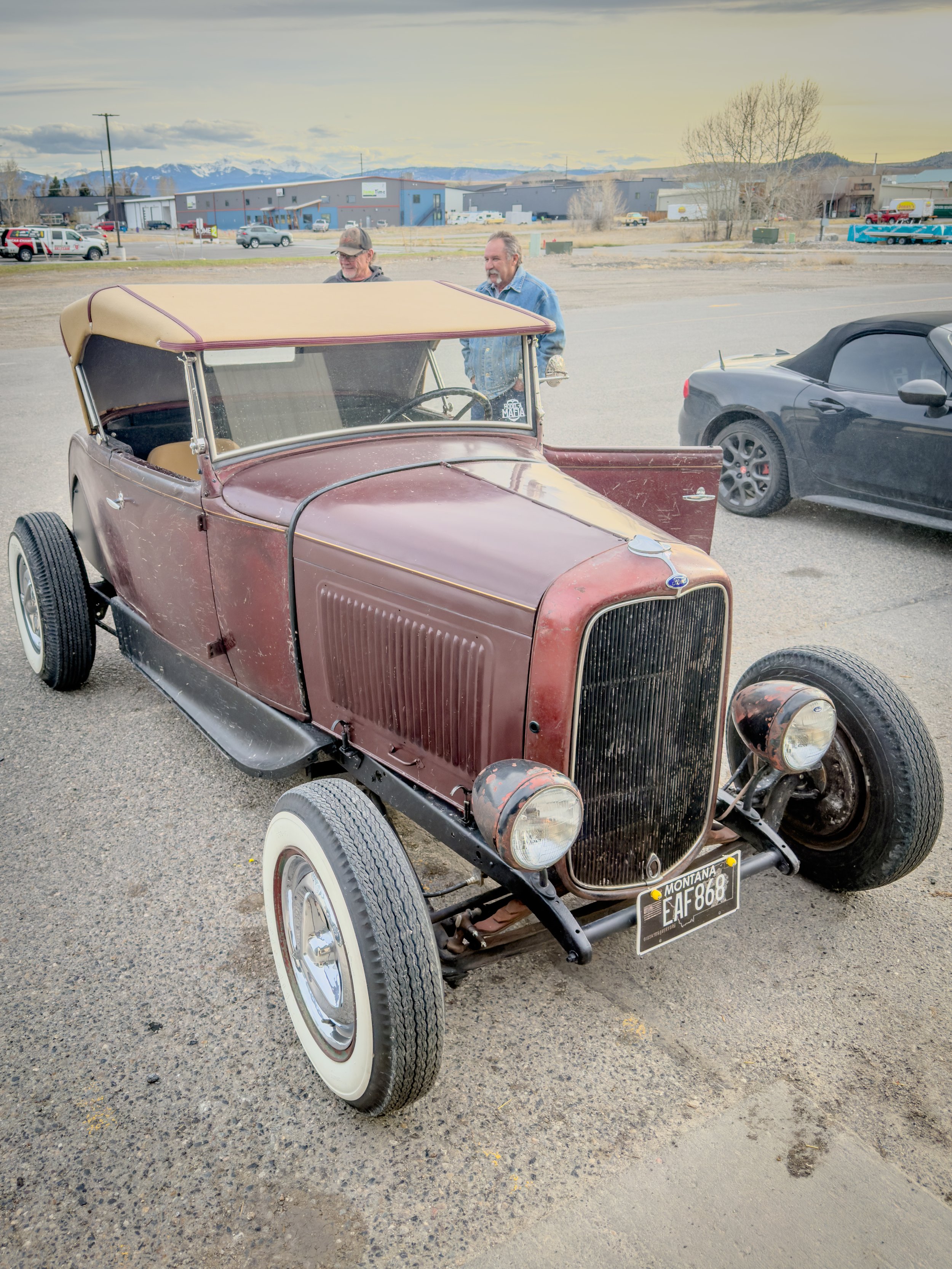 Maroon 1932 Ford Model A roadster