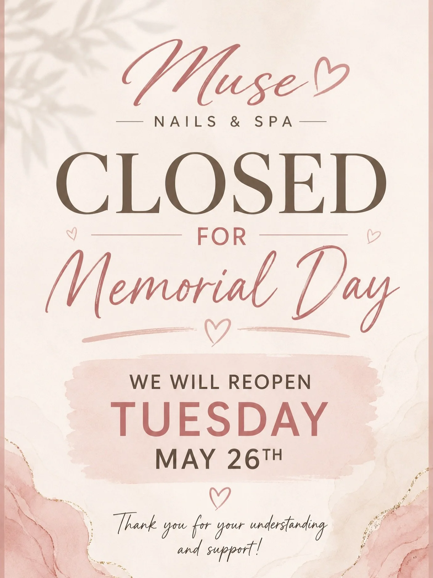 We will be closed on Memorial day ❤️
But will open back up on tuesday with out normal hours ! We will see you then 🤘🏼 
#yucaipanails #yucaipabusiness #yucaipanailtech #ienails
