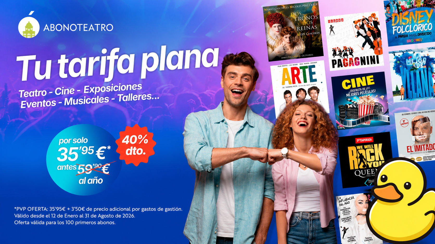 Obten tu descuento para abonoteatro 2026