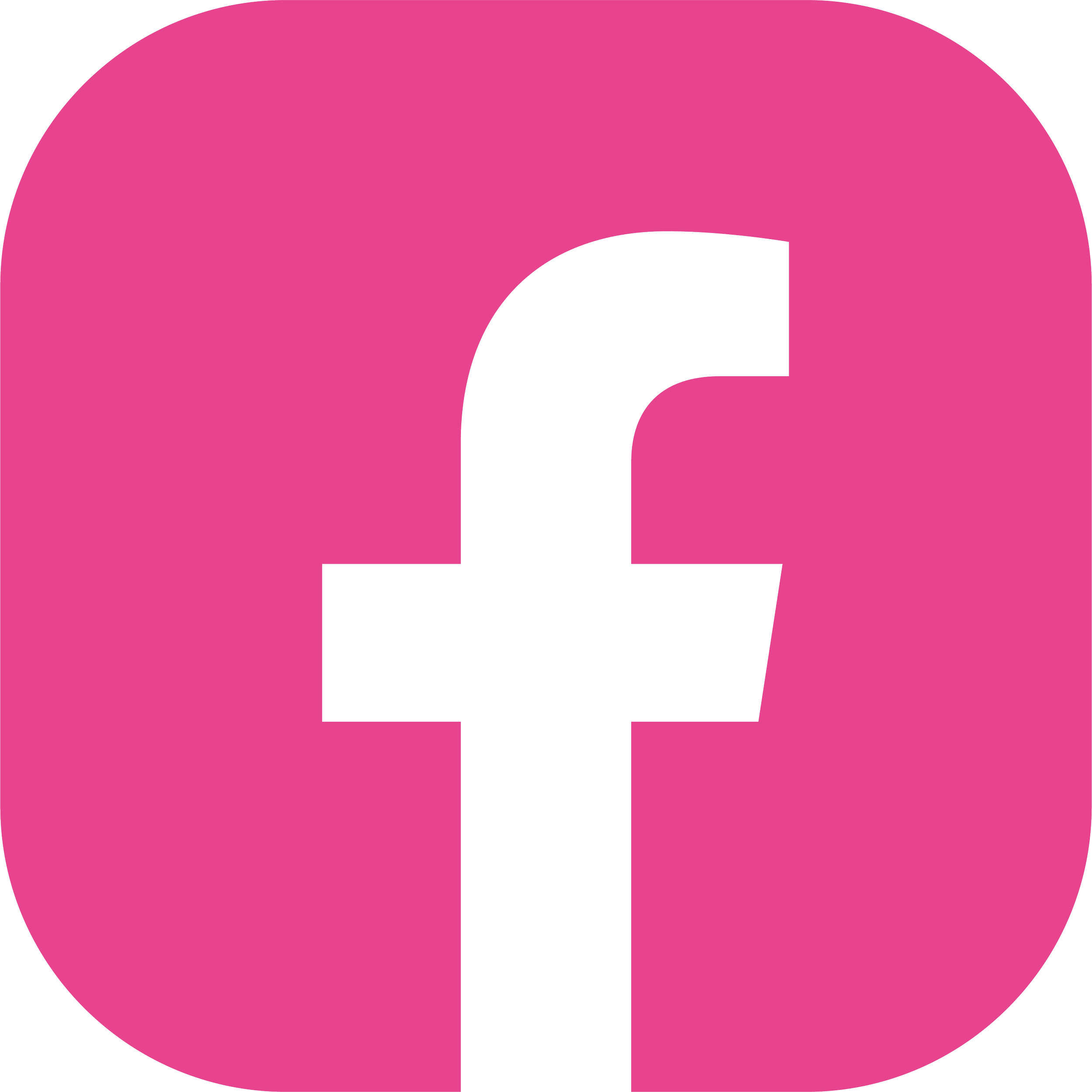 Logo de Facebook avec un fond rose et une lettre 'f' noire.