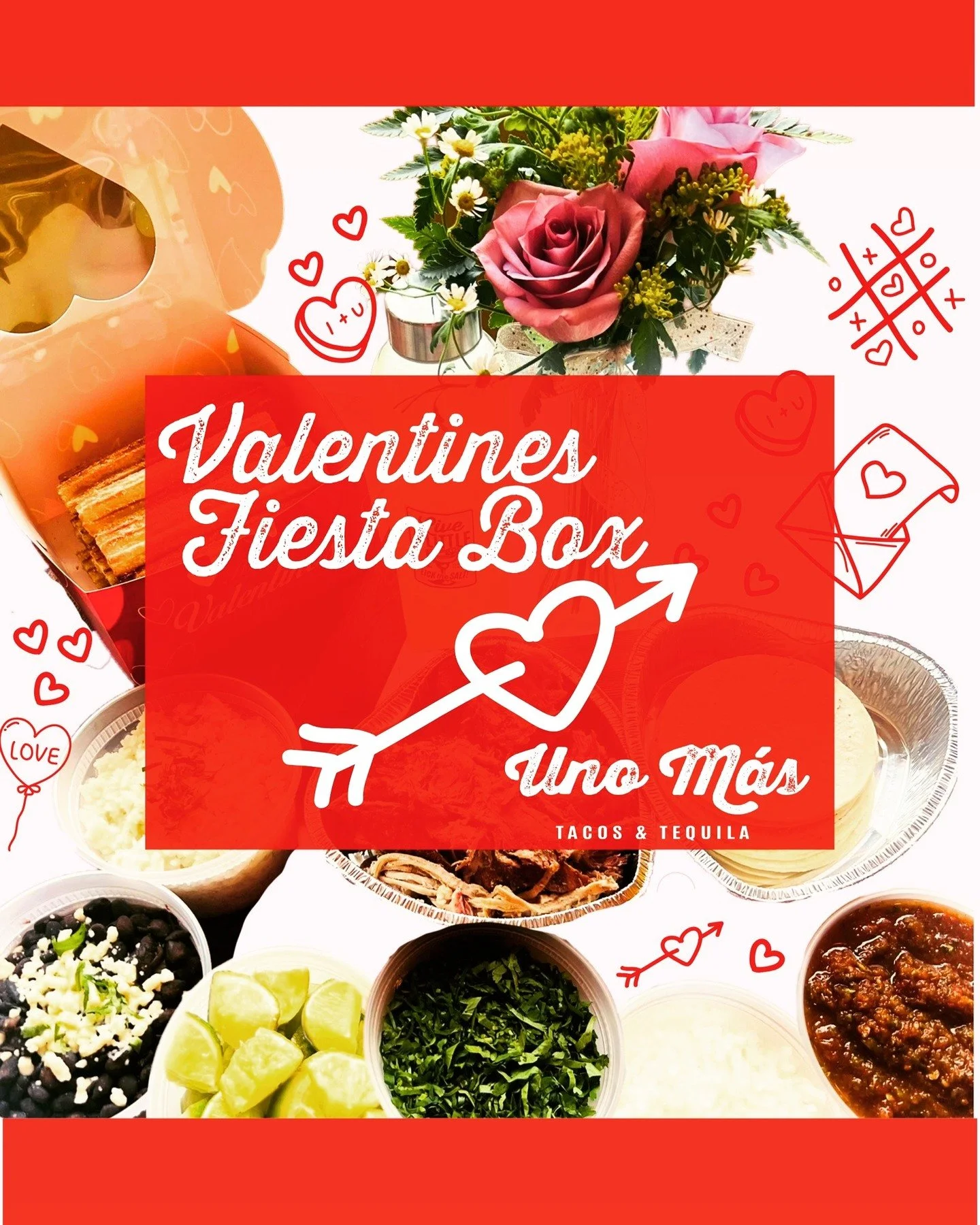 Valentine's Fiesta Box 💕🌮
Tacos + sides + dessert + flowers. Everything you need for the perfect Valentine's night in.
Add on a bottle of champagne or to-go margaritas to make it extra special.
Order now on our website 😍