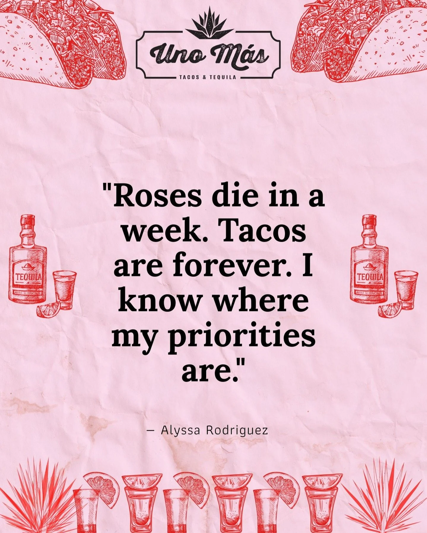 💘 Swipe for the Valentine's vibes 💘
Tacos are our love language, and we're here to help you celebrate!
Whether you're planning date night or Galentine's with your crew, we've got you covered:
🌹 Margarita Rosa with muddled strawberries &amp; rose p