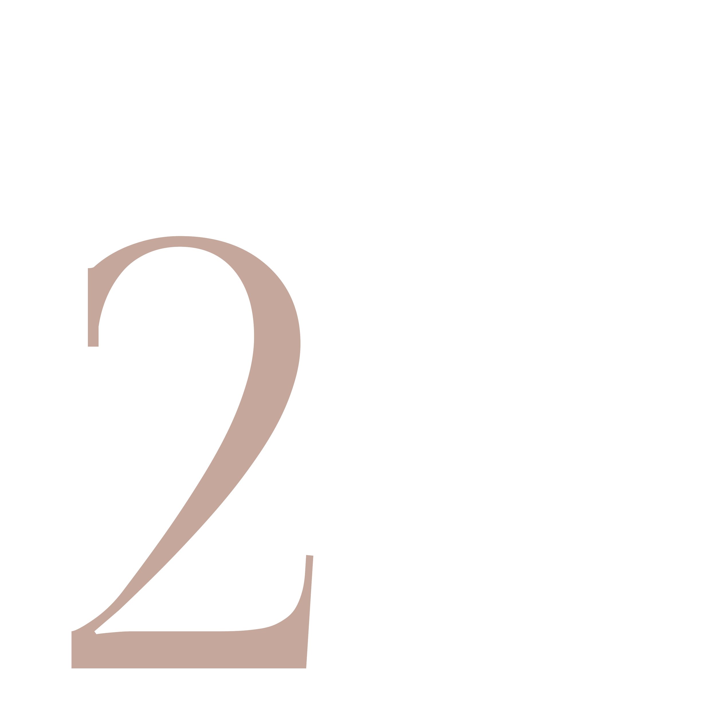 Black calendar page with large beige number two in the center.