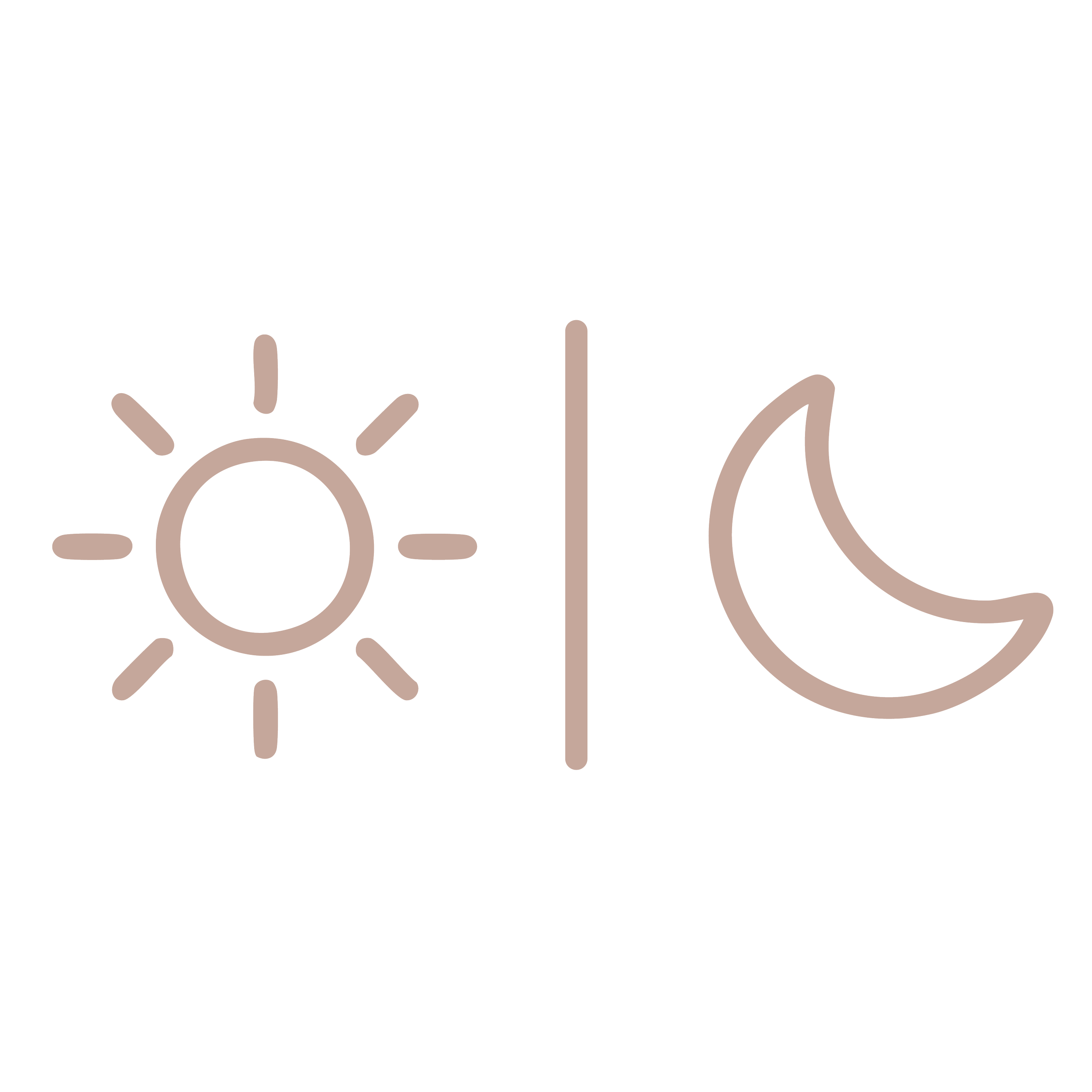 Graphic with sun icon on the left, moon icon on the right, separated by a vertical line, representing daytime and nighttime.