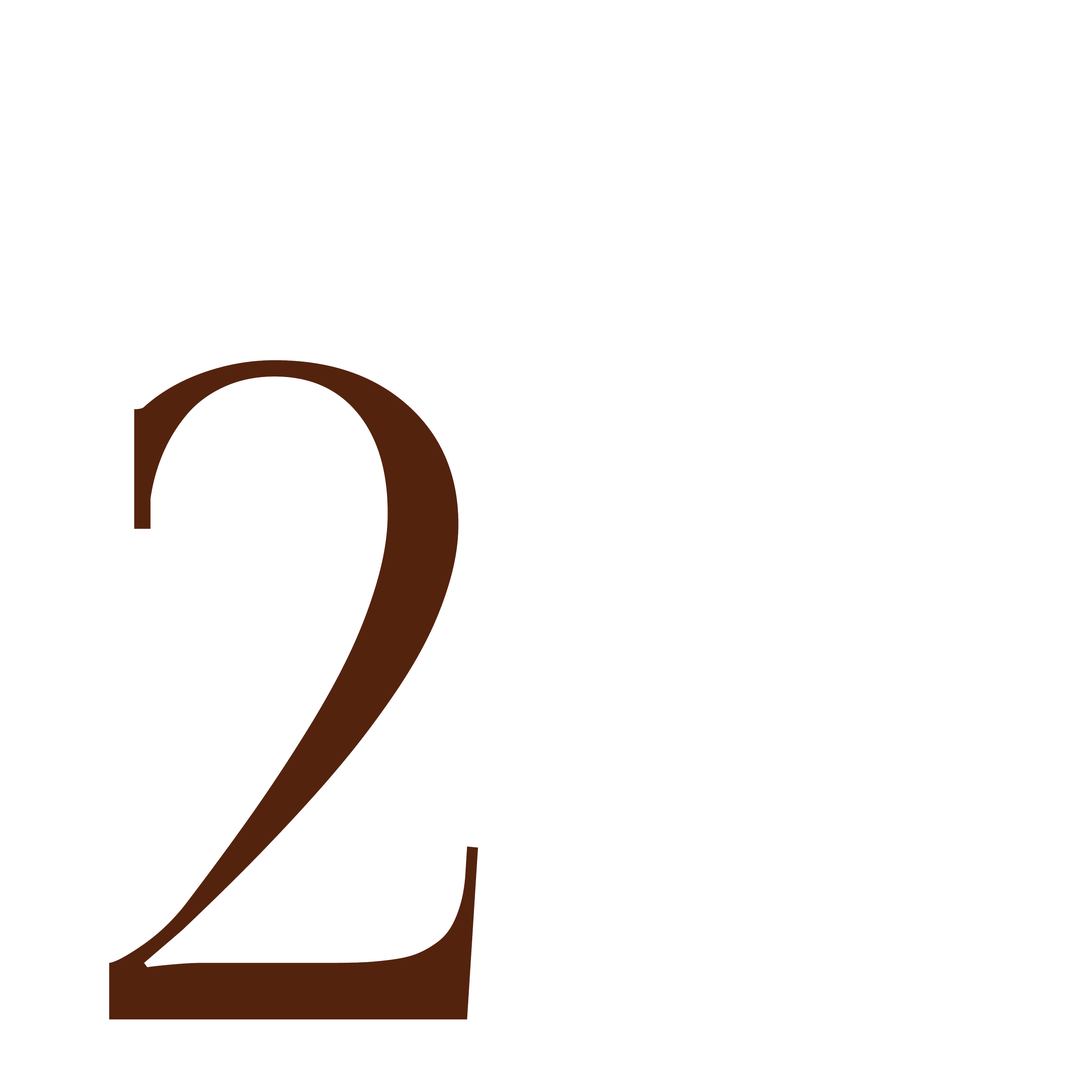 Black background with large brown number 2.