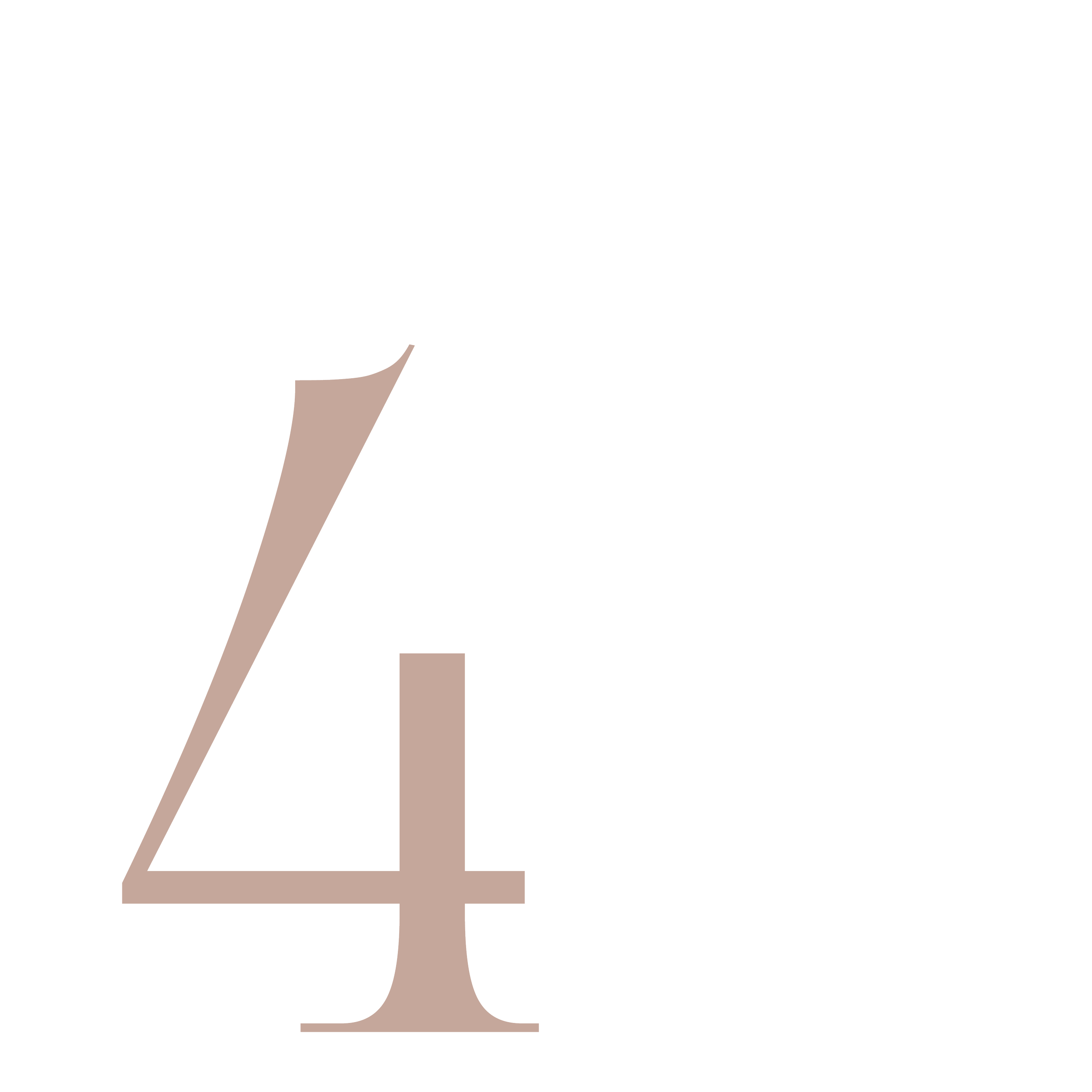 Stylized number 4 with a beige color on a black background.