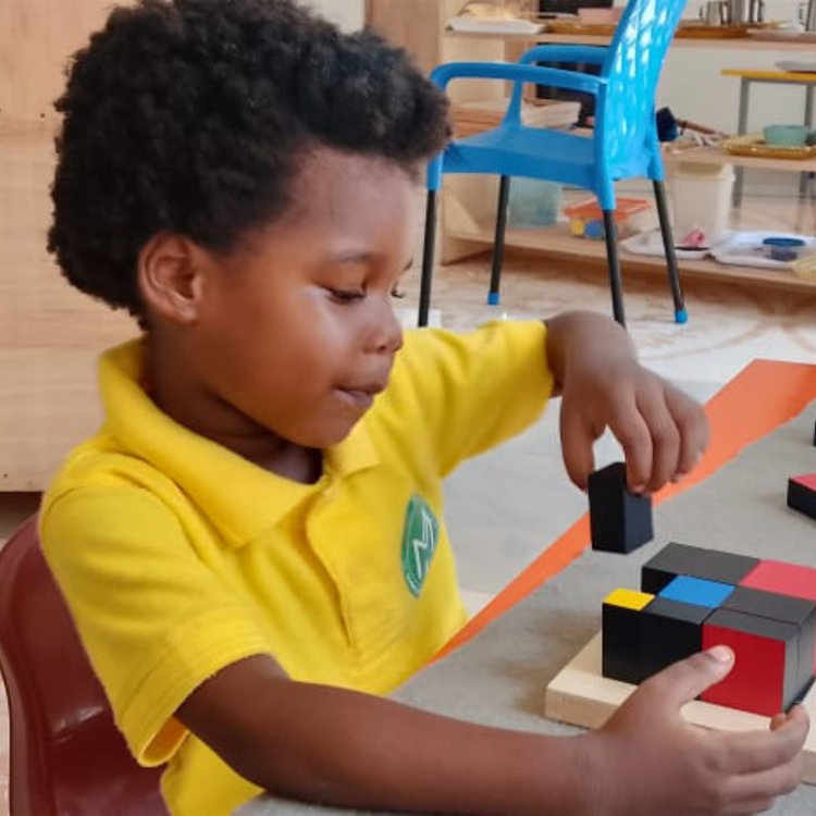 Elementary Bridge student working independently at House of Montessori Preschool