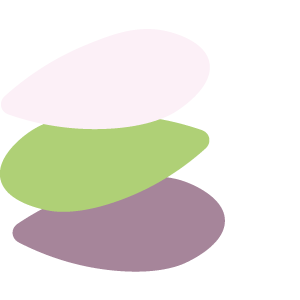 Kolme eriväristä kukan terälehteä asetettuna päällekkäin.